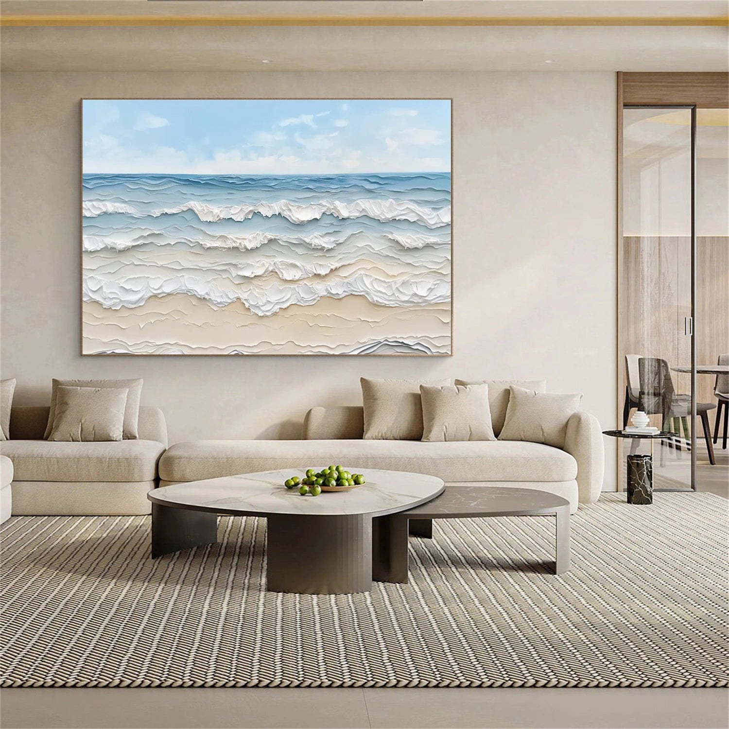 Sea & Sky Abstract Textured Wall Art #MS131