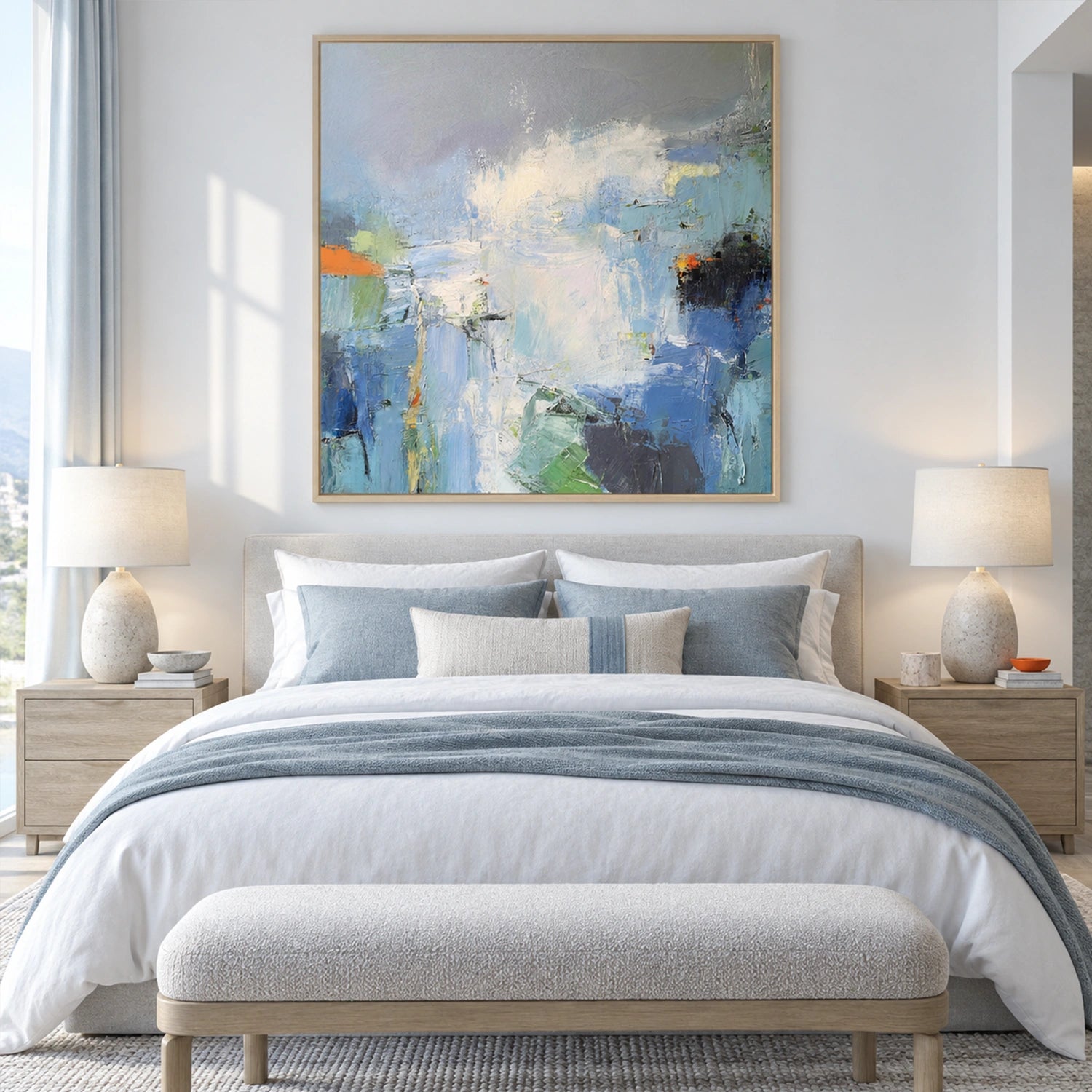 Blue Abstract Canvas Art #WS1150