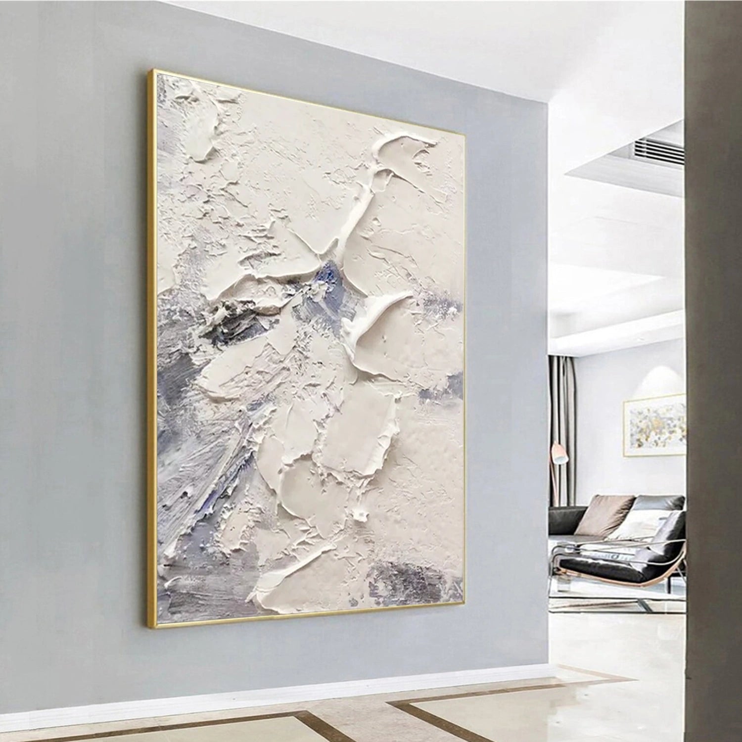 White Minimalistic Textured Art #MM241