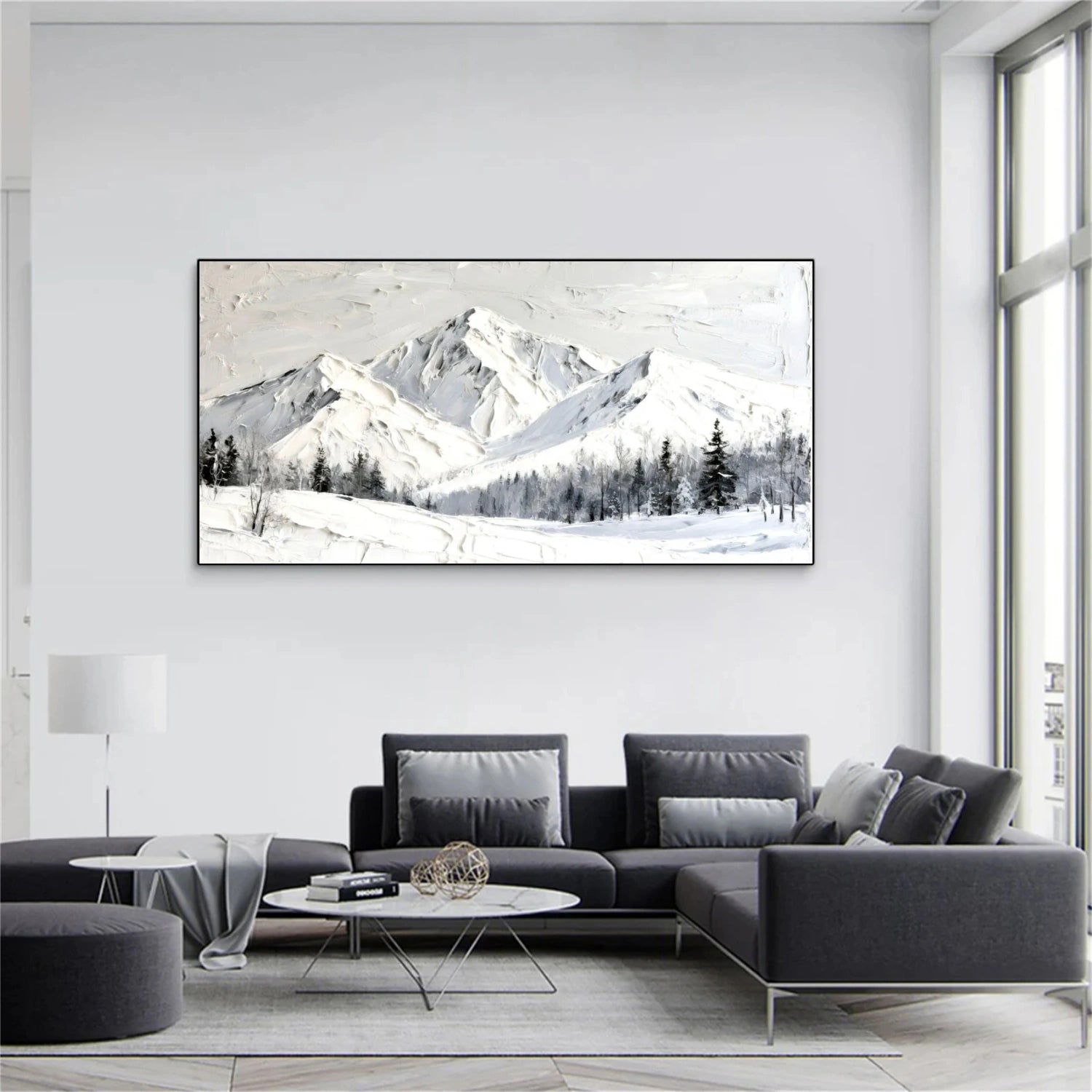 Abstract Mountain Textured Canvas Art #MM281