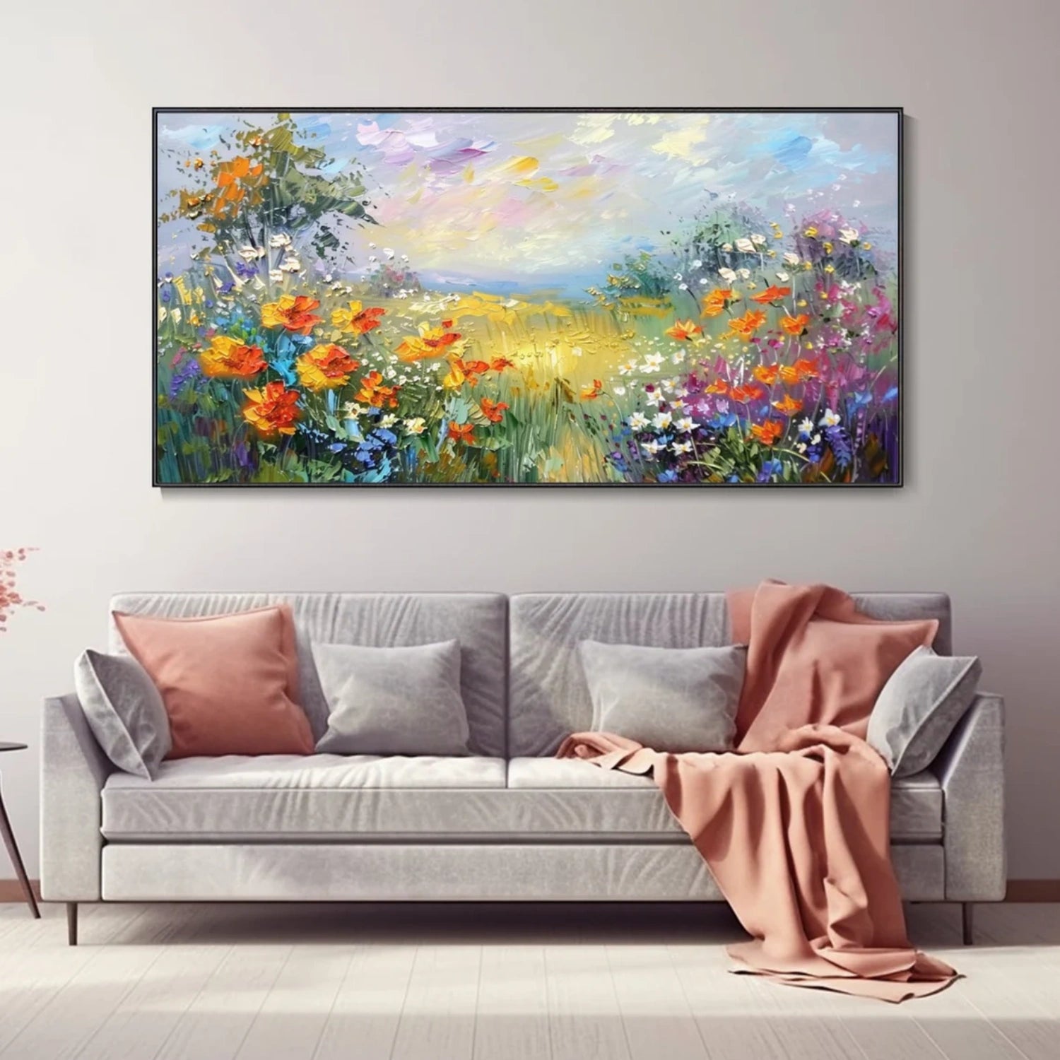 Colorful Flower & Tree Abstract Textured Wall Art #ML066