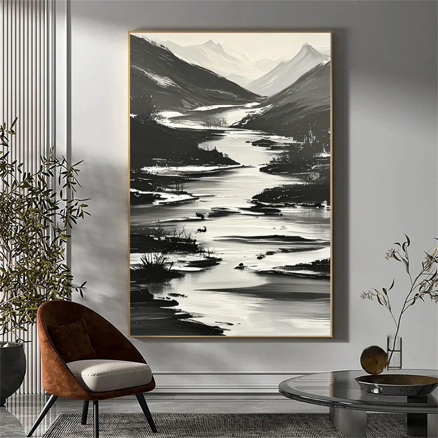 Abstract Mountain Canvas Art #MM278