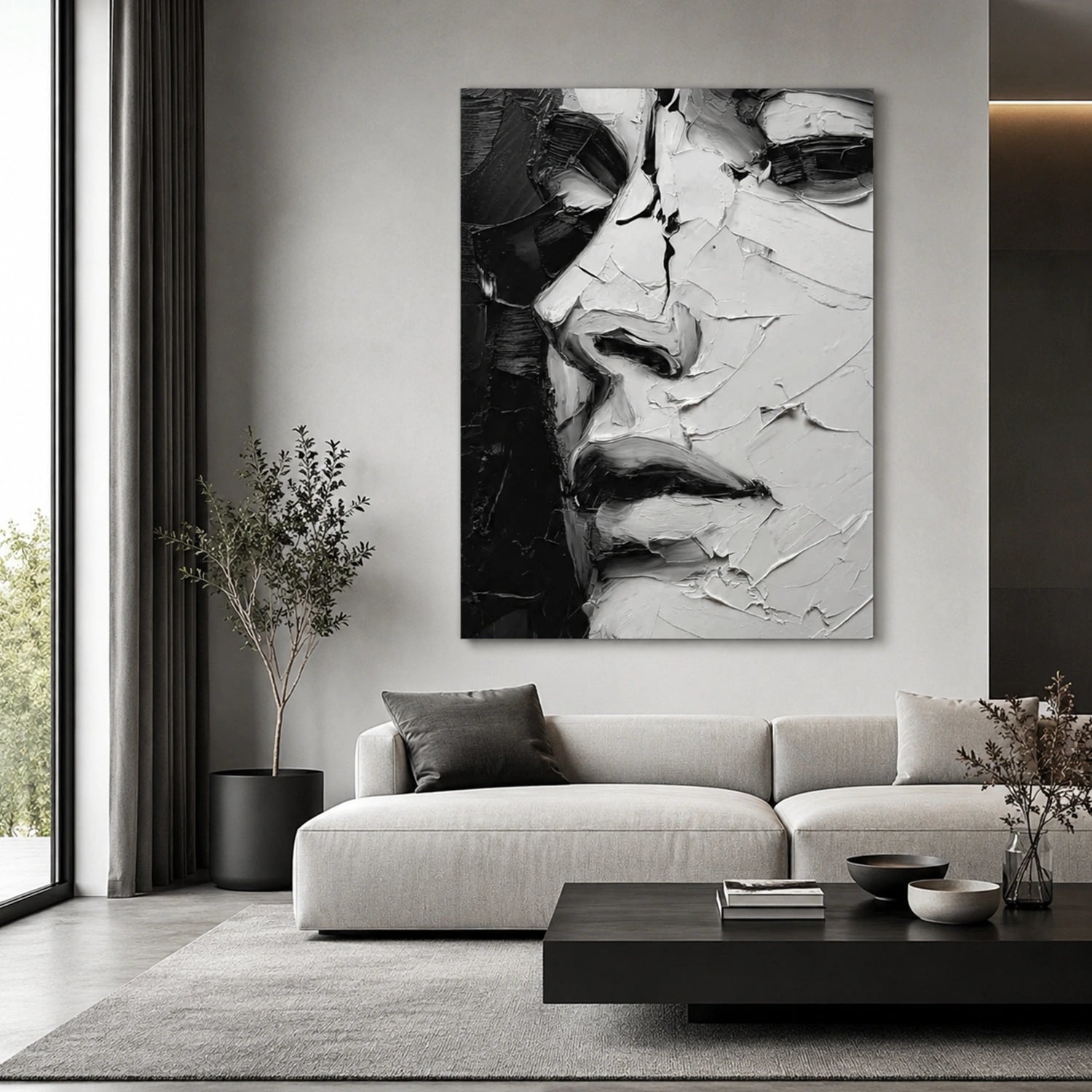 Abstract Portrait Textured Wall Art #AP138