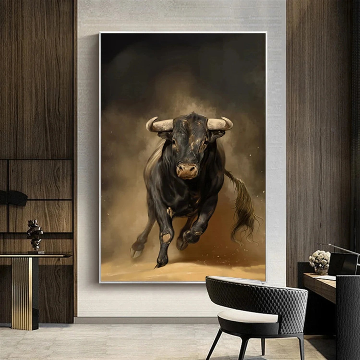 Black and Brown Abstract Animal Wall Art #AL057