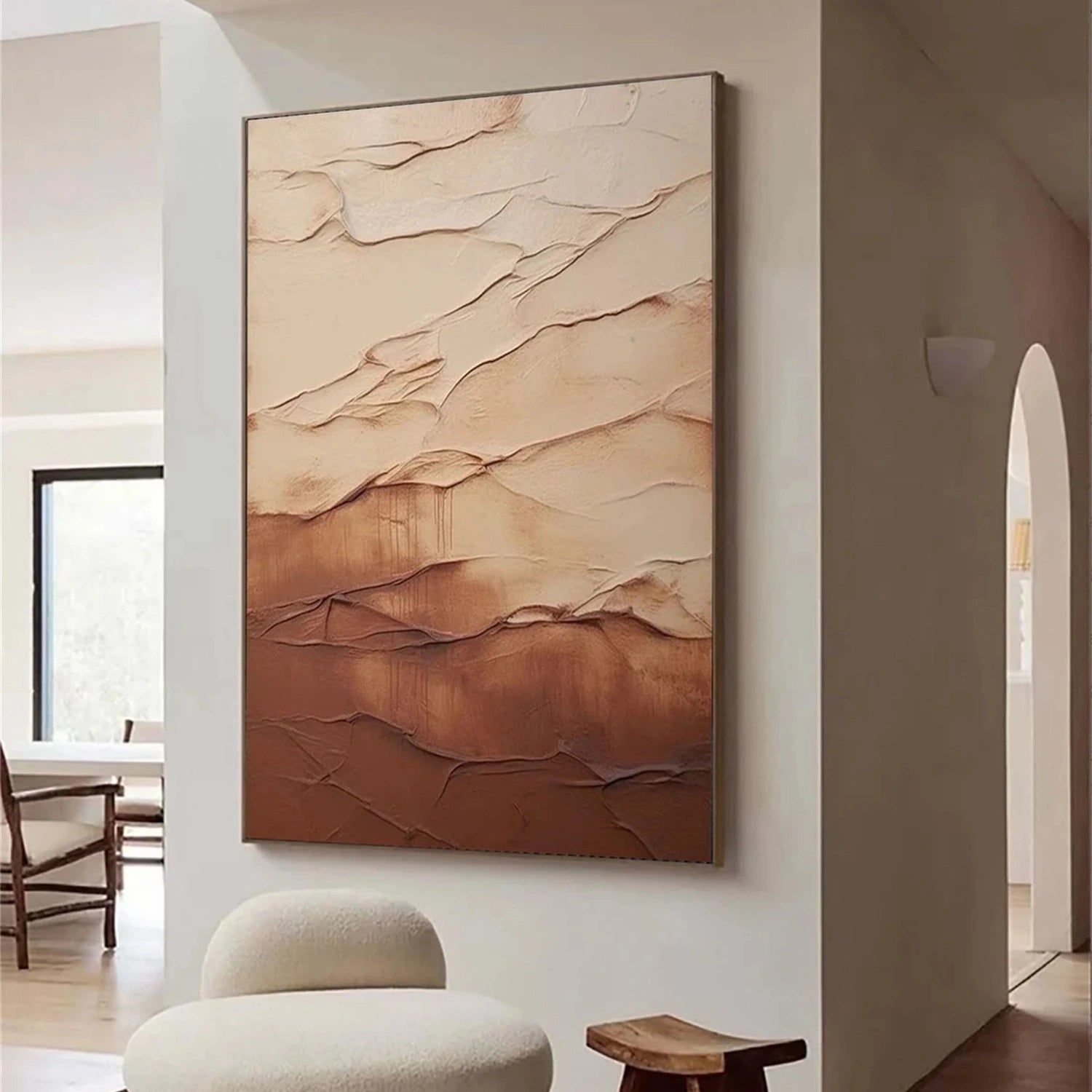 Minimalist Brown & Beige Art  #MB029