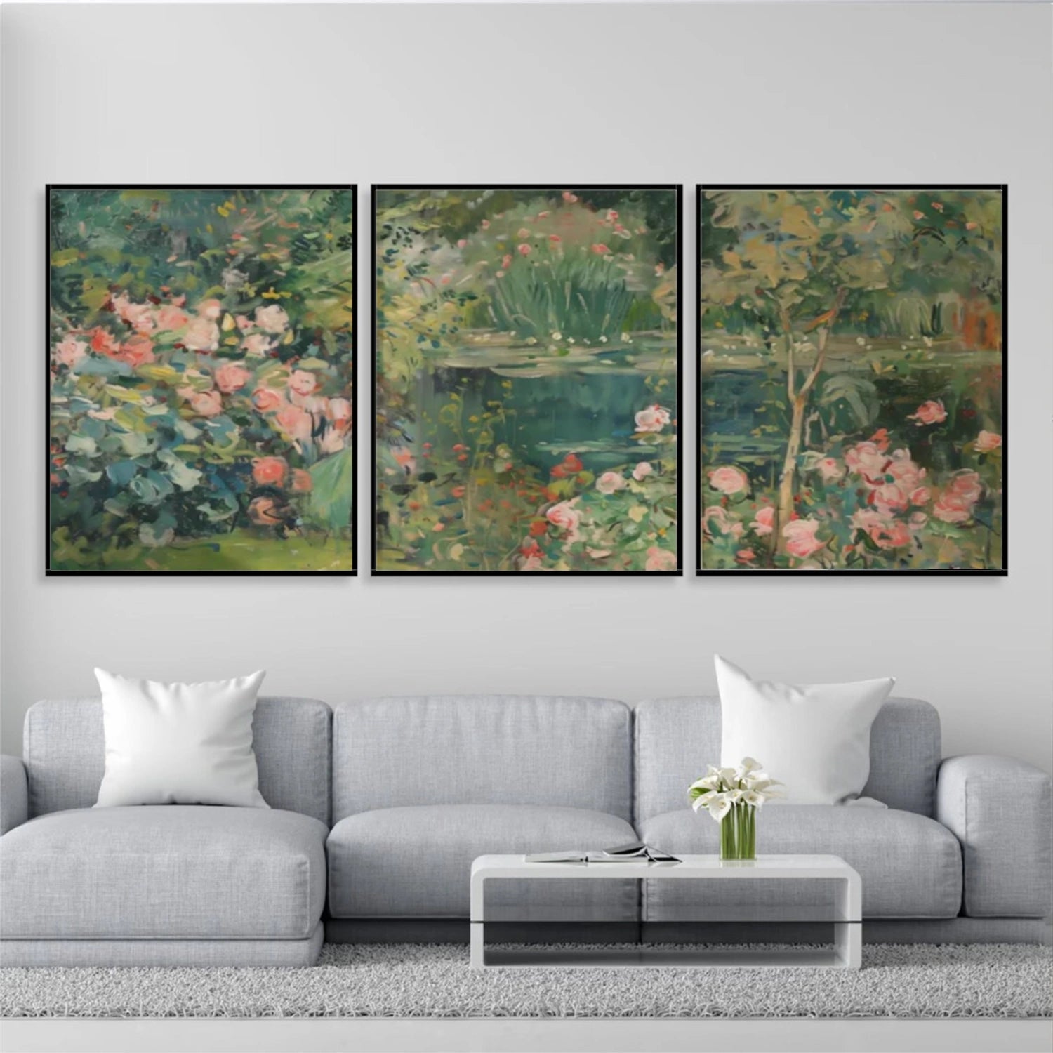 Flower & Tree Abstract Wall Art Set of 3 #ML173