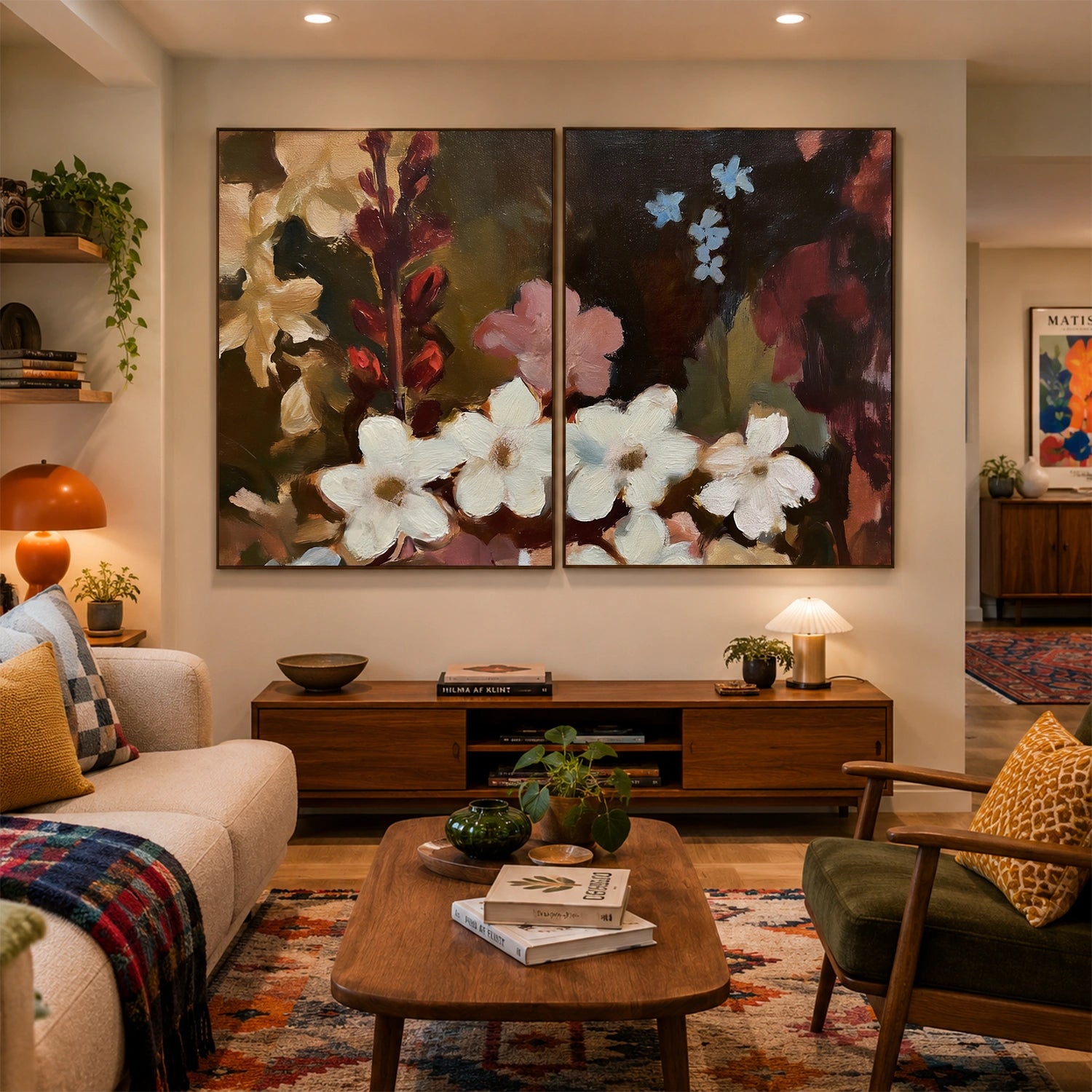 Flower & Tree Abstract Wall Art Set of 2 #ML273
