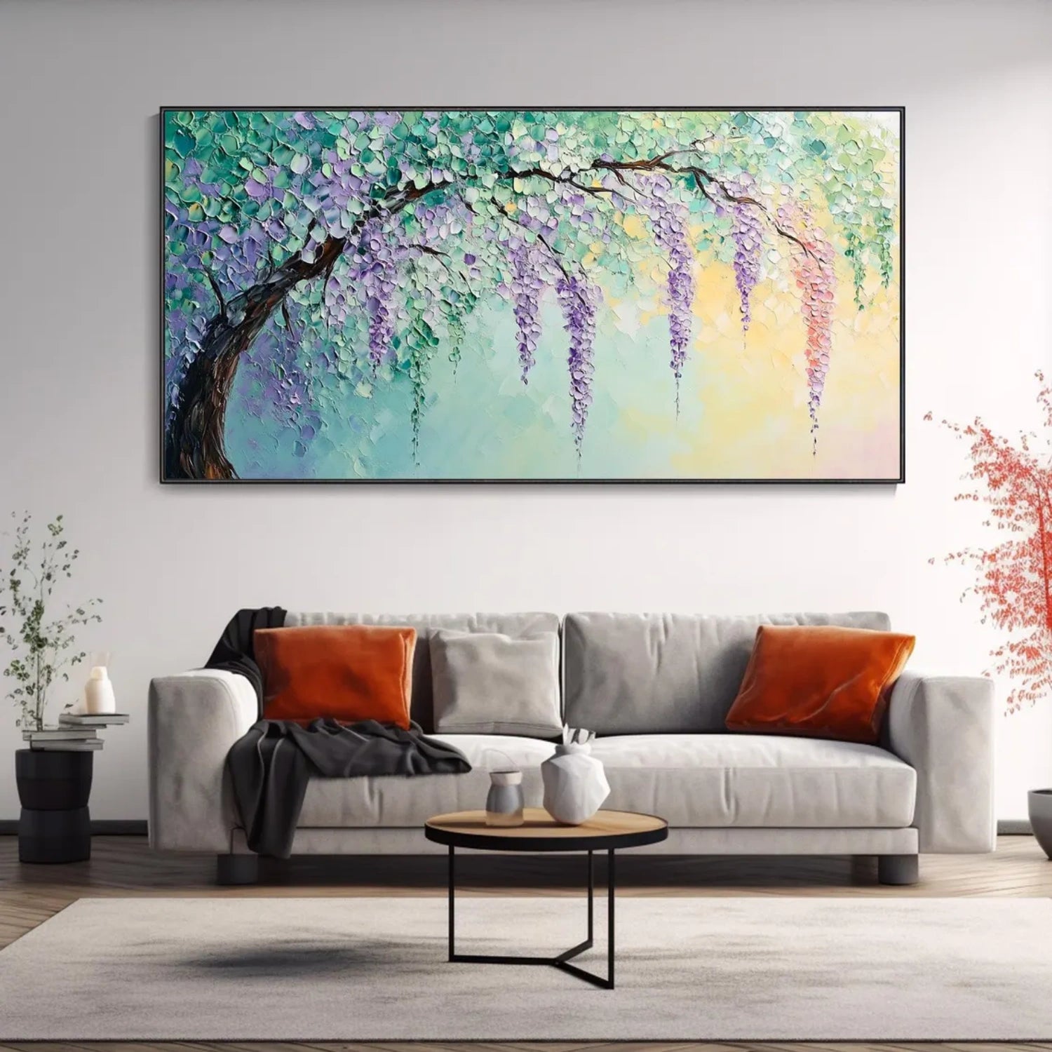 Colorful Flower & Tree Abstract Textured Wall Art #ML062