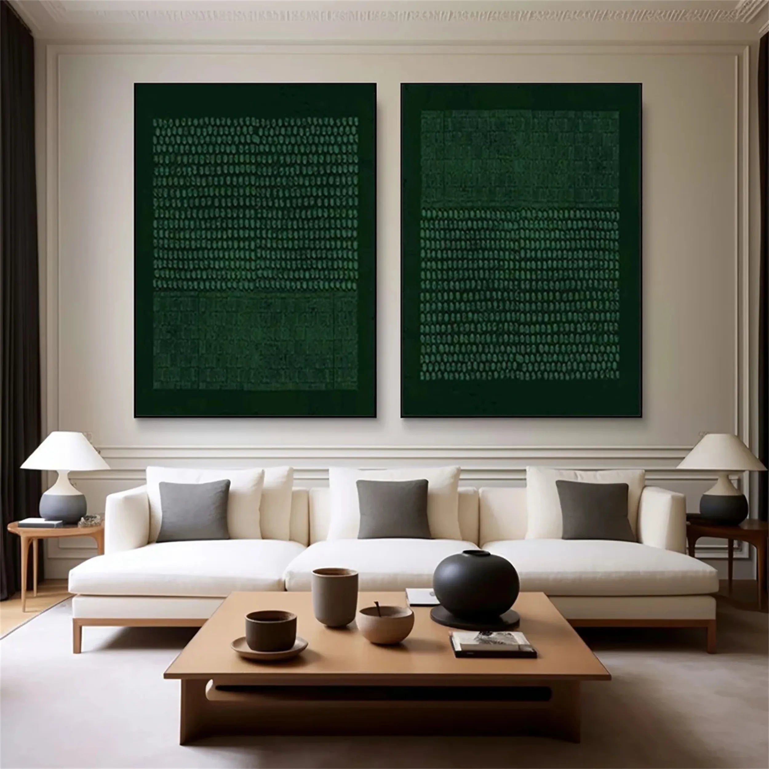 Green Texture Art Set of 2#GT010