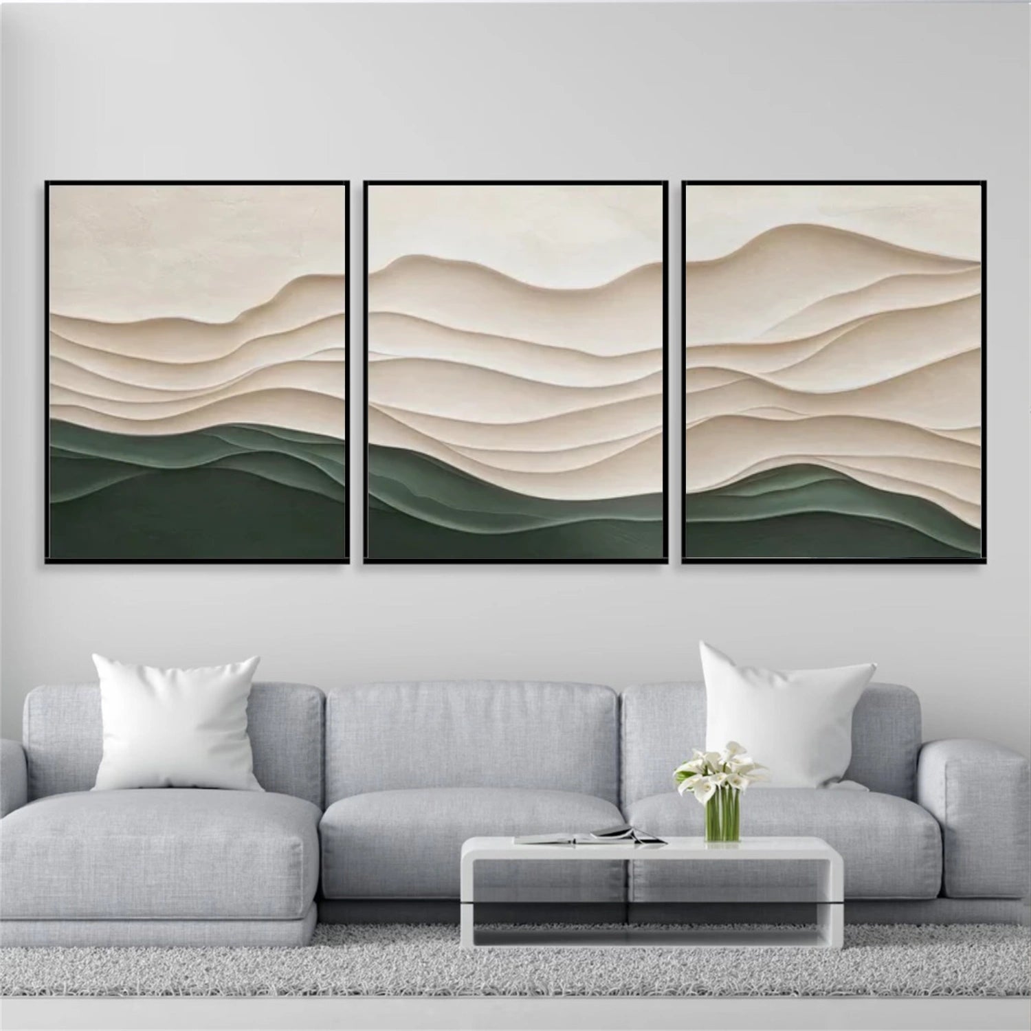 Minimalist Textured Canvas Art Set of 3 #MM290