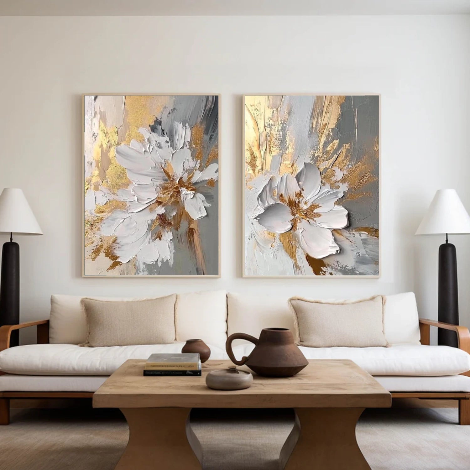 Flower & Tree Abstract Wall Art Set of 2 #ML201