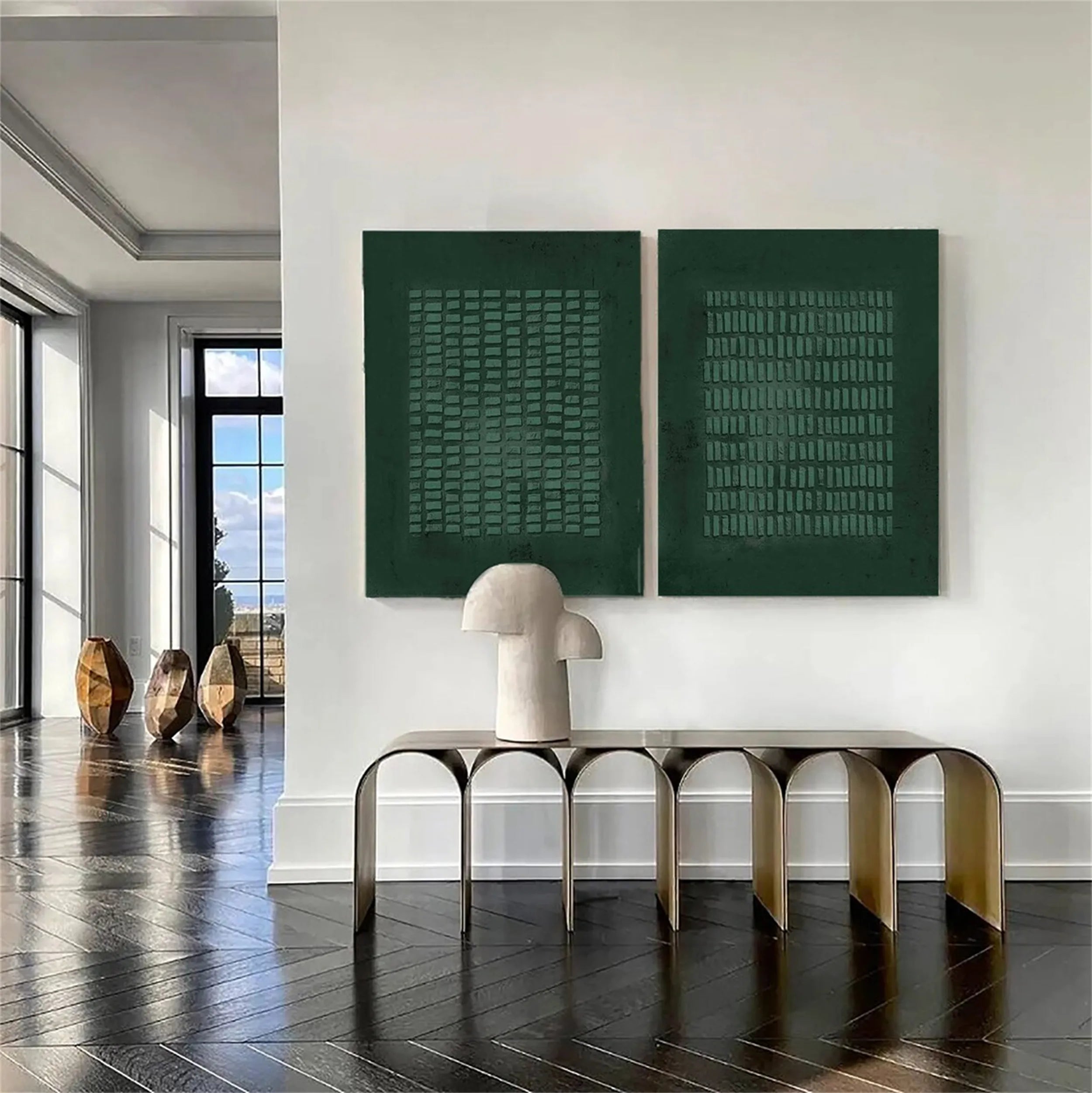 Green Texture Art Set of 2#GT008