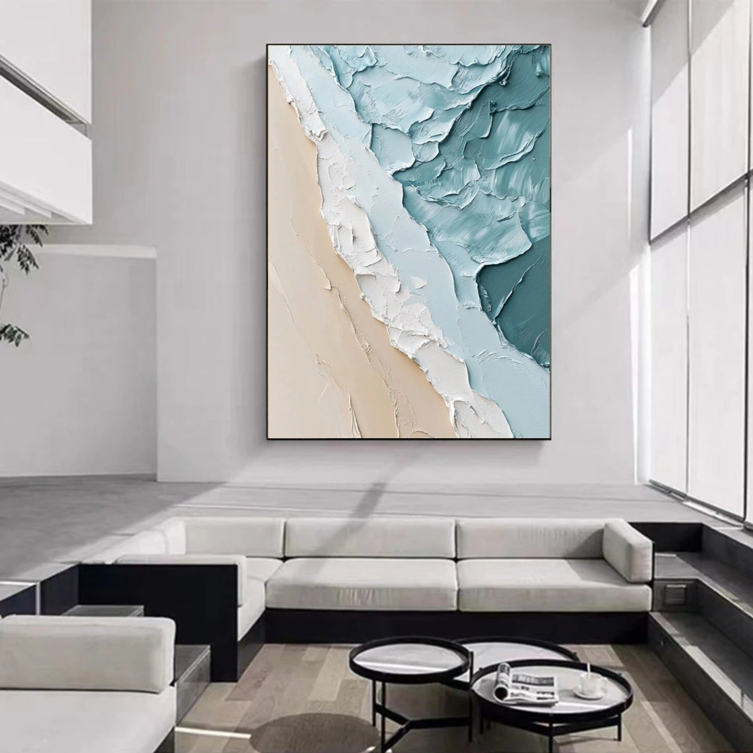 Sea & Sky Abstract Textured Wall Art #MS174