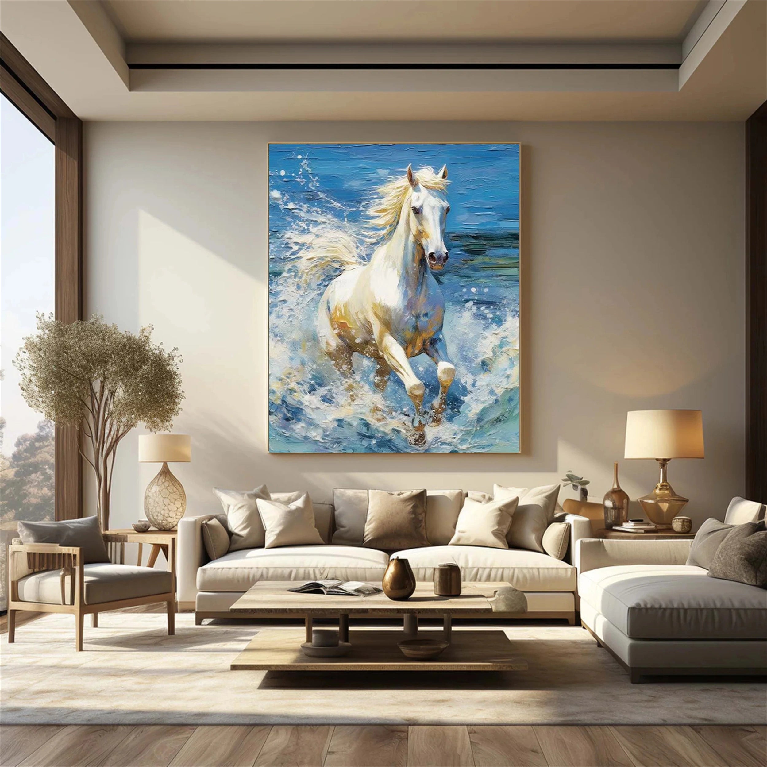 Colorful Horse Abstract Animal Wall Art #AL030