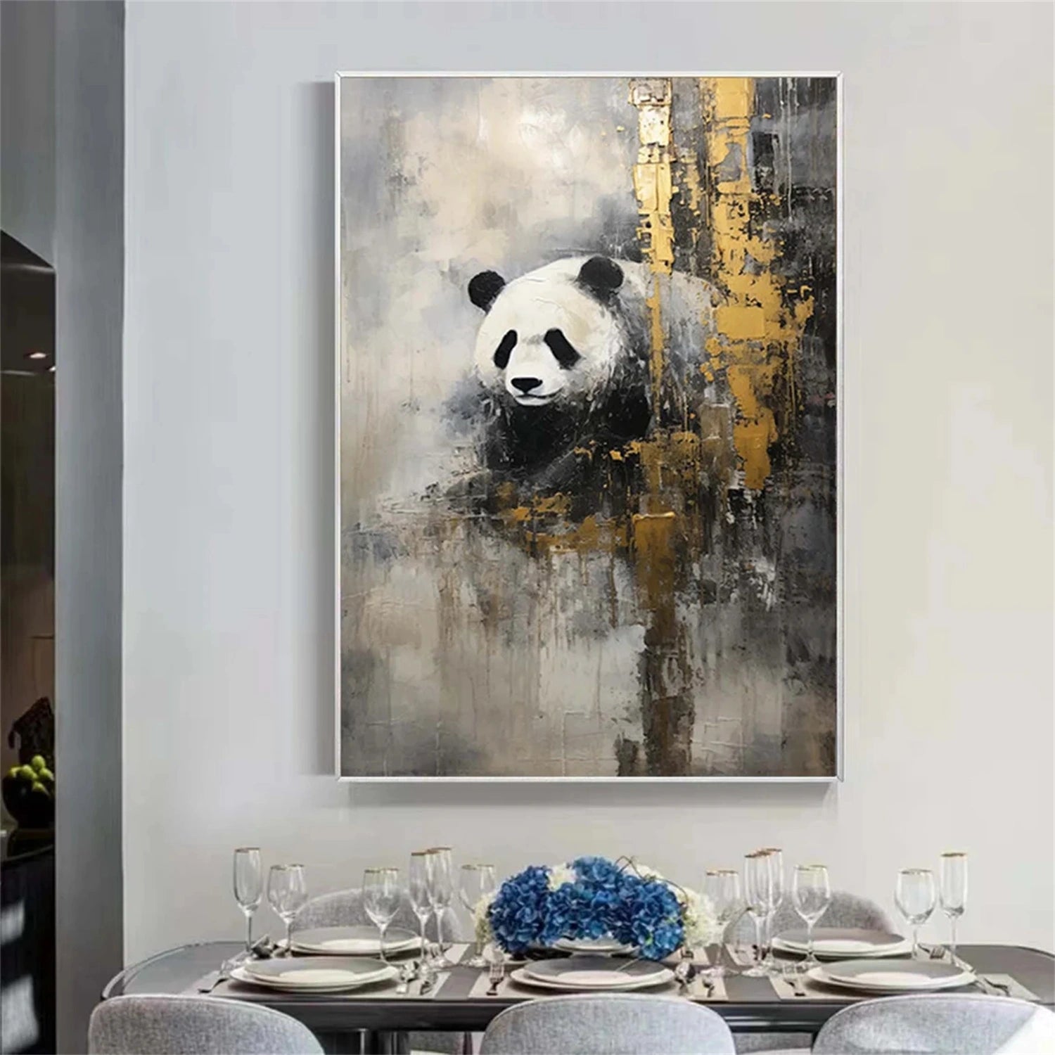 Black and White Abstract Animal Wall Art #AL065