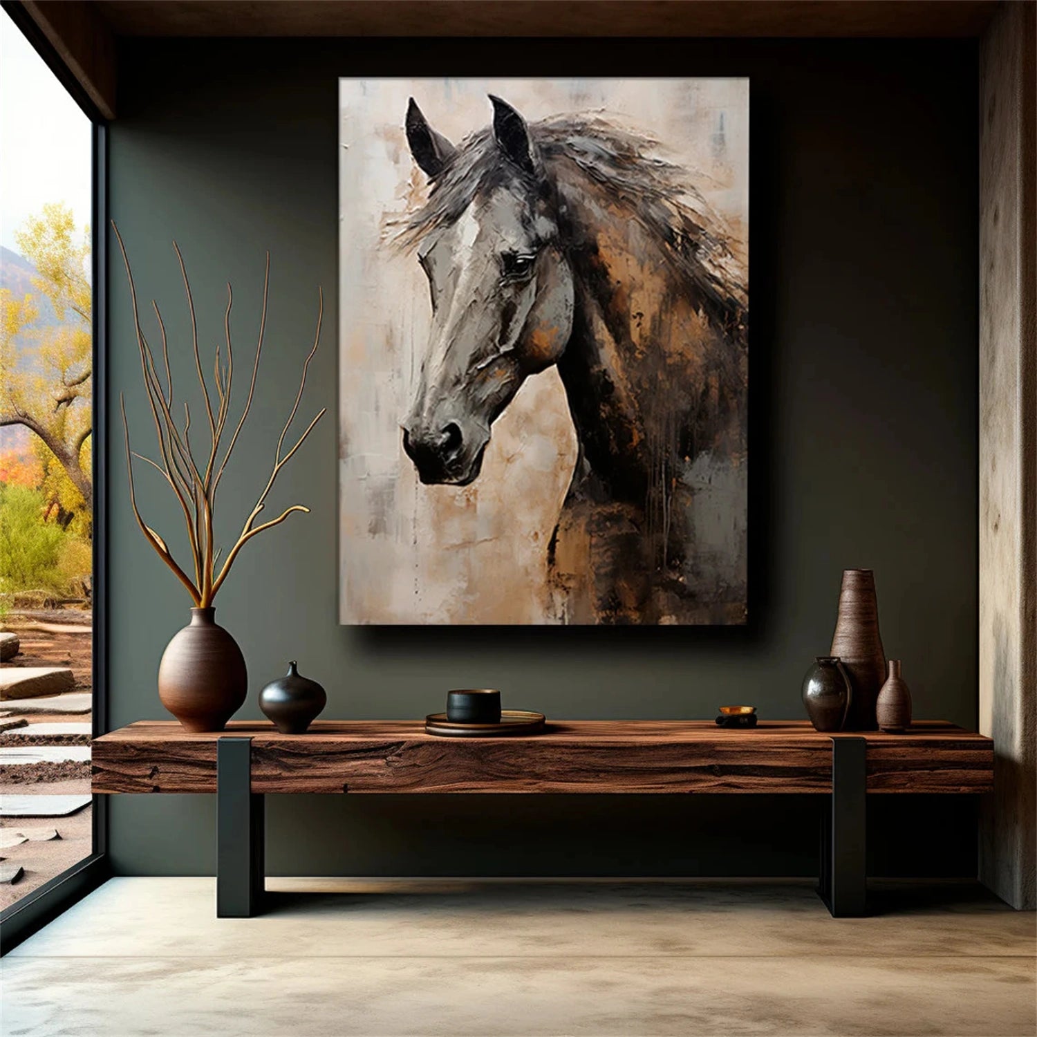 Colorful Horse Abstract Animal Wall Art #AL052