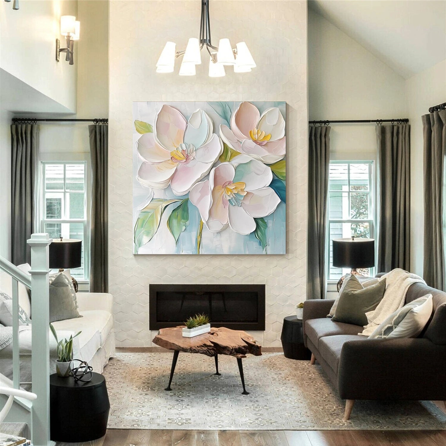 Flower & Tree Abstract Textured Wall Art #ML111