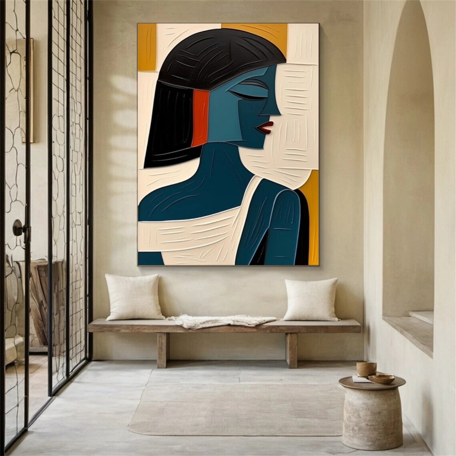 Abstract Portrait Textured Wall Art #AP069