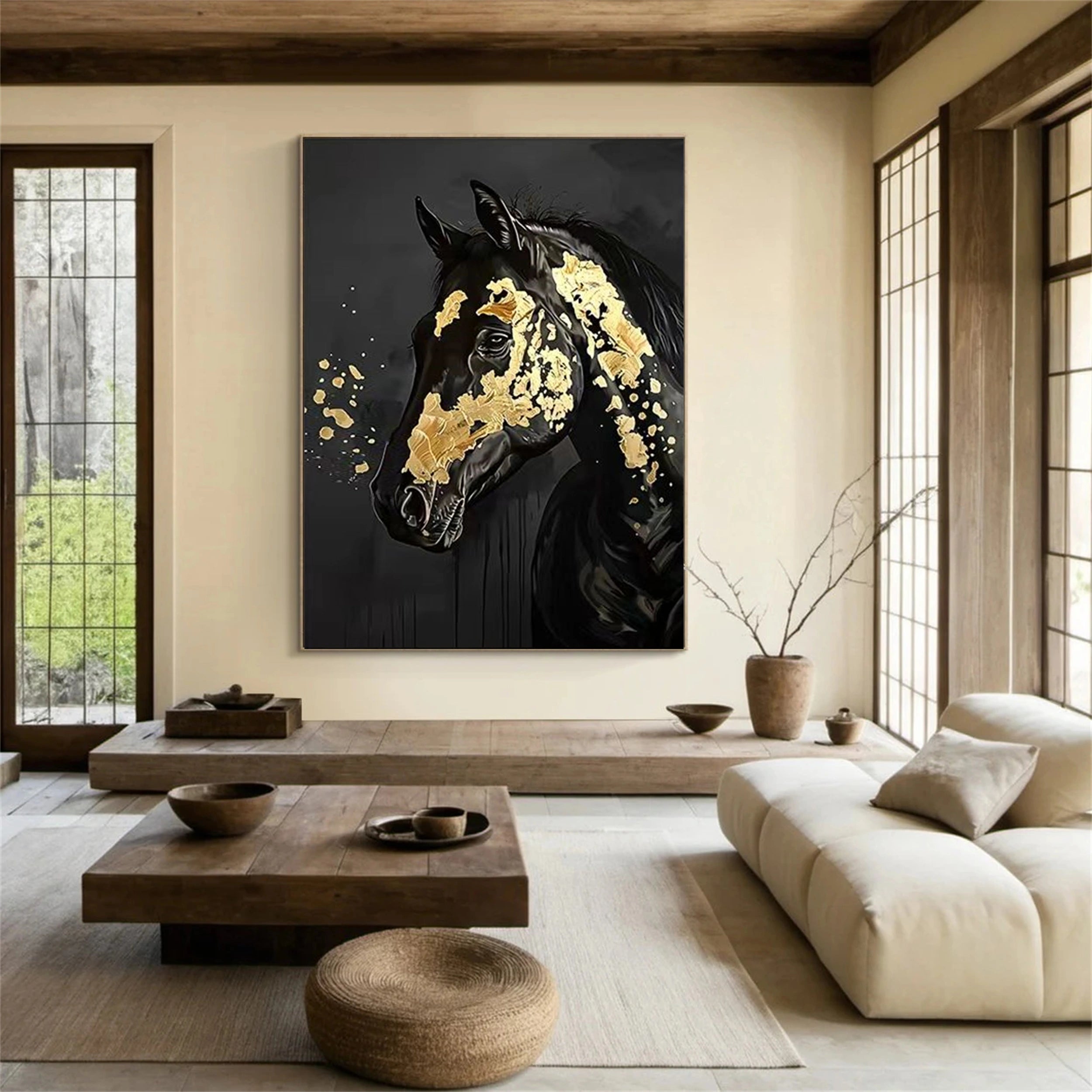 Colorful Horse Abstract Animal Wall Art #AL038