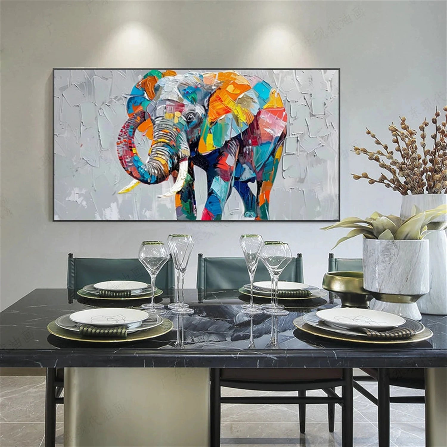 Colorful Abstract Animal Wall Art #AL090