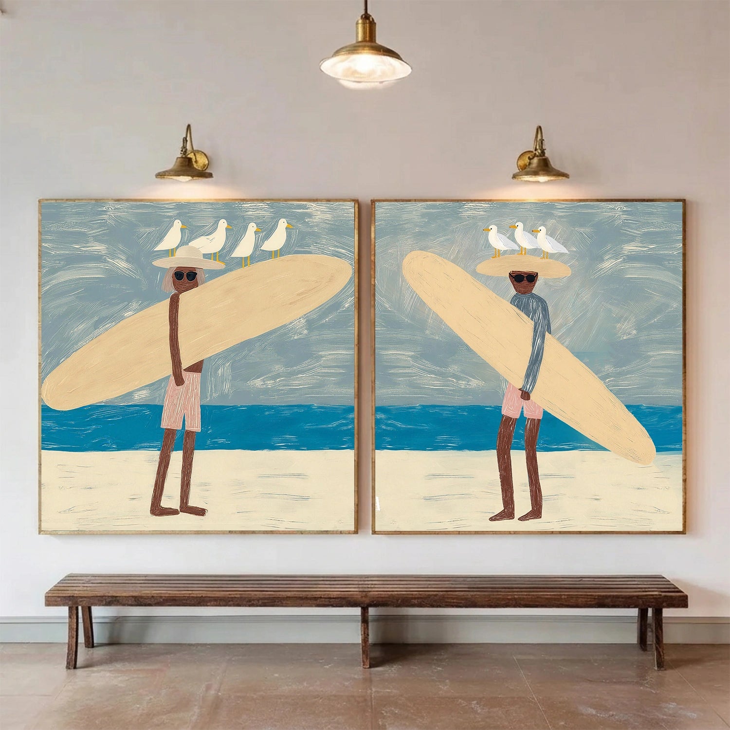 Surfing Sport Wall Art Set of 2 #SA104