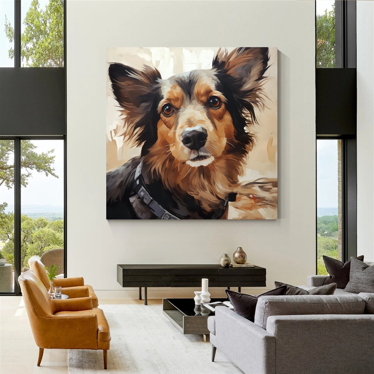 Abstract Animal Dog Wall Art #AL098