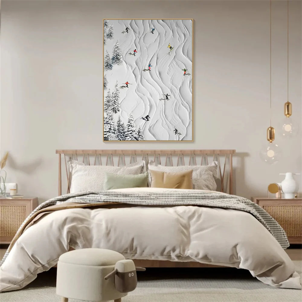 White Sport Art Minimalist Textured Wall Art #SA007