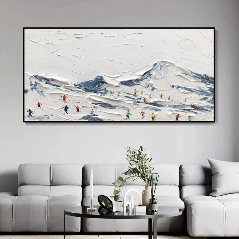 White Sport Art Minimalist Textured Wall Art #SA003