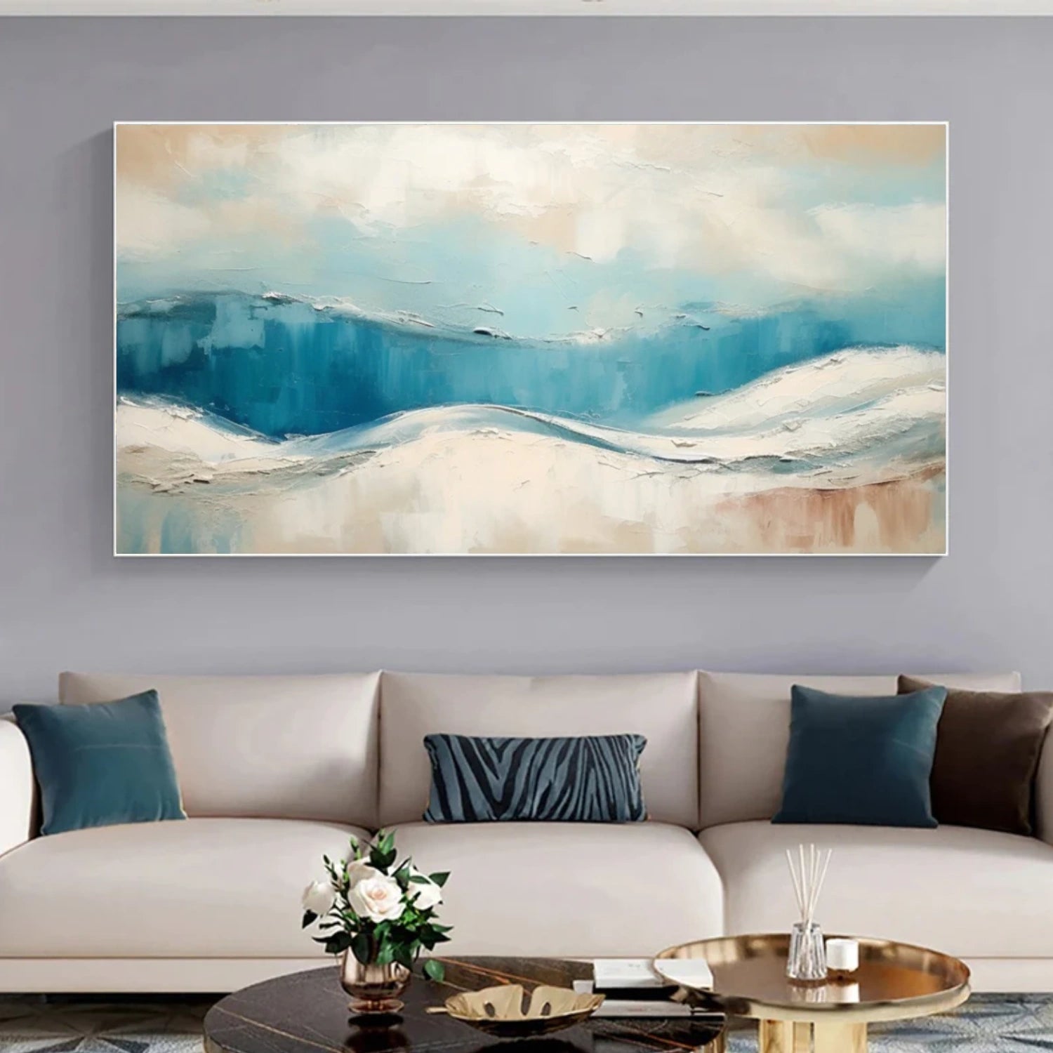 Sea & Sky Abstract Textured Wall Art #MS180
