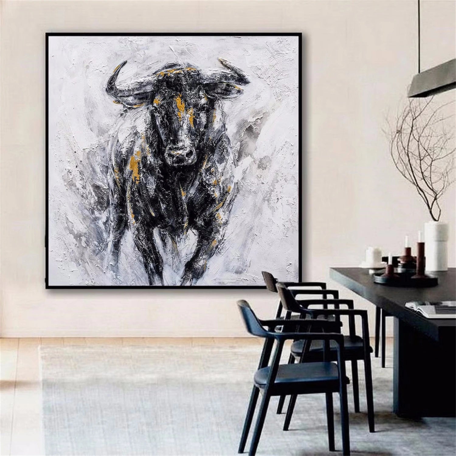 Black and White Abstract Animal Wall Art #AL053