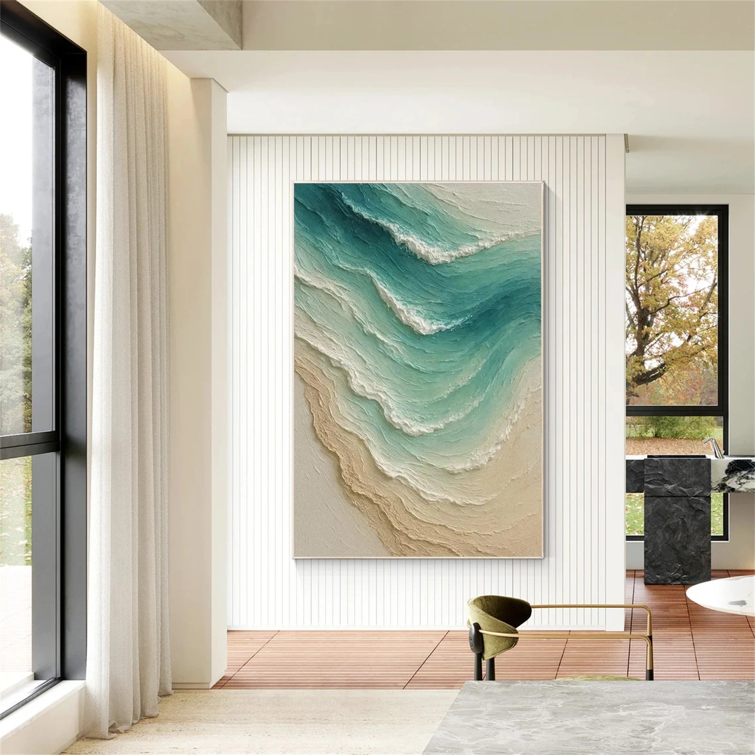 Sea & Sky Abstract Textured Wall Art #MS200