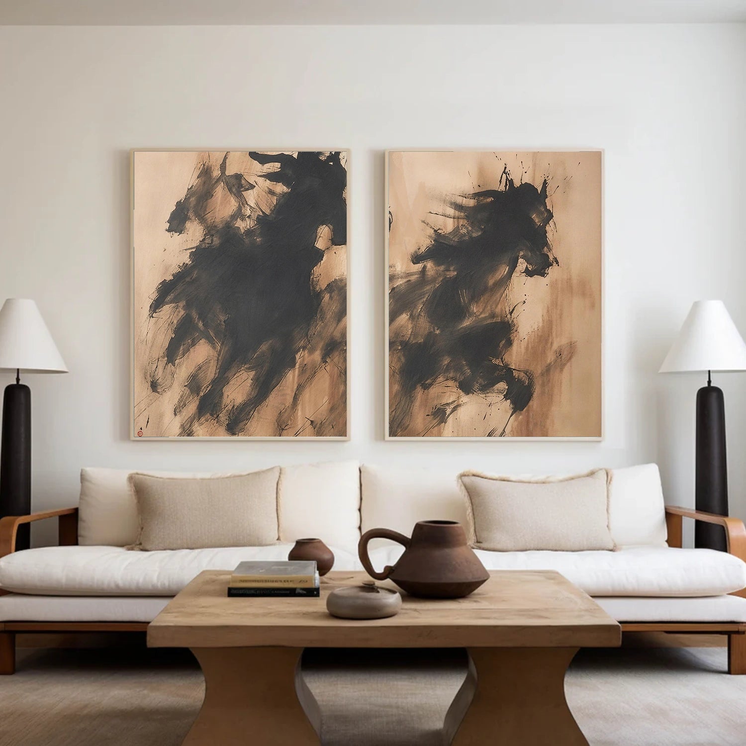 Abstract Animal Horse Wall Art Set of 2 #AL176