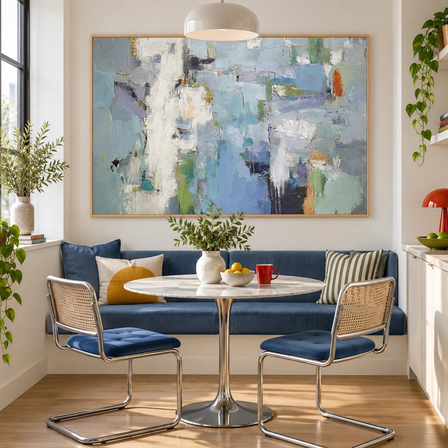 Blue Abstract Canvas Art #WS1147