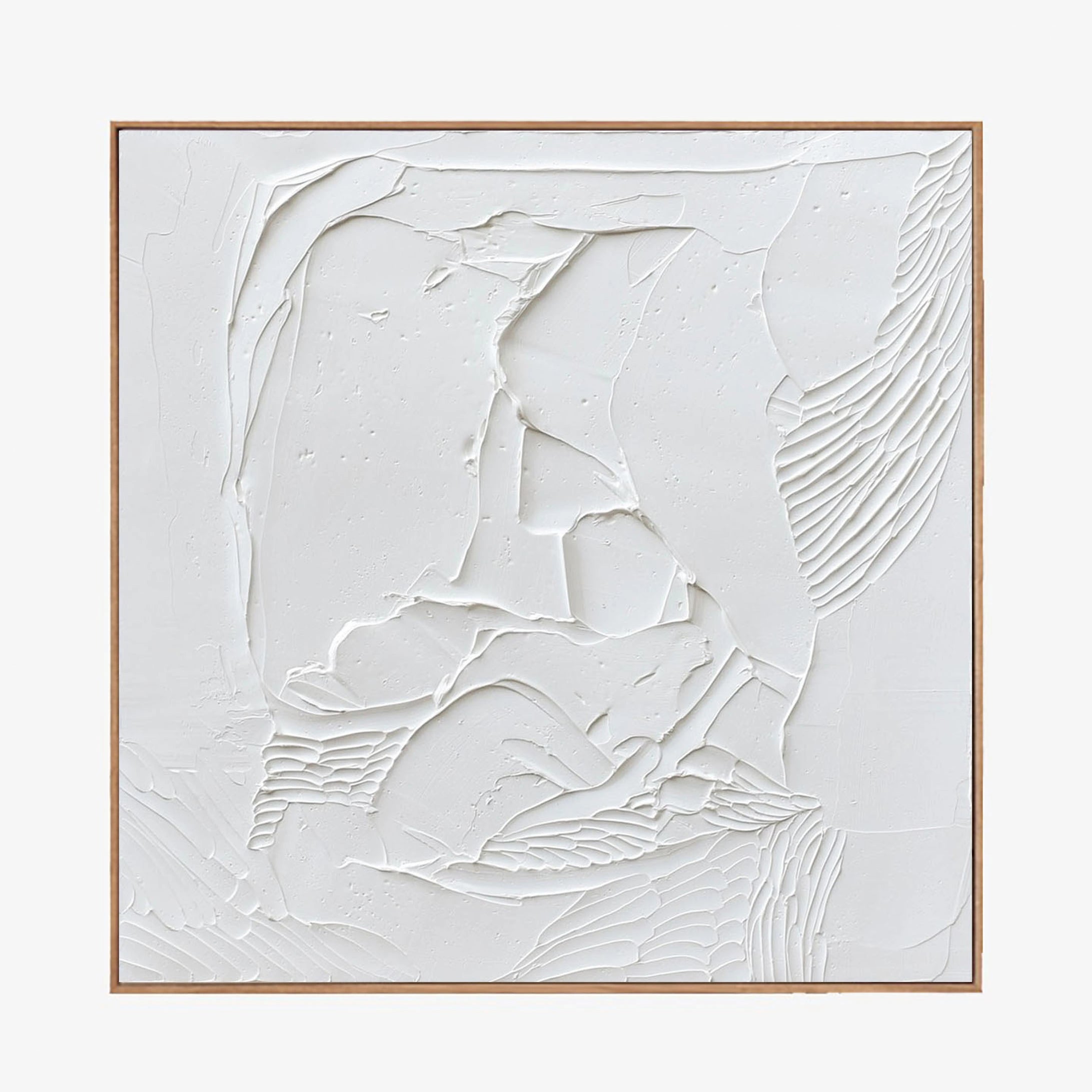 3D Textured Plaster Minimalist Canvas Wall Art, Large Painting