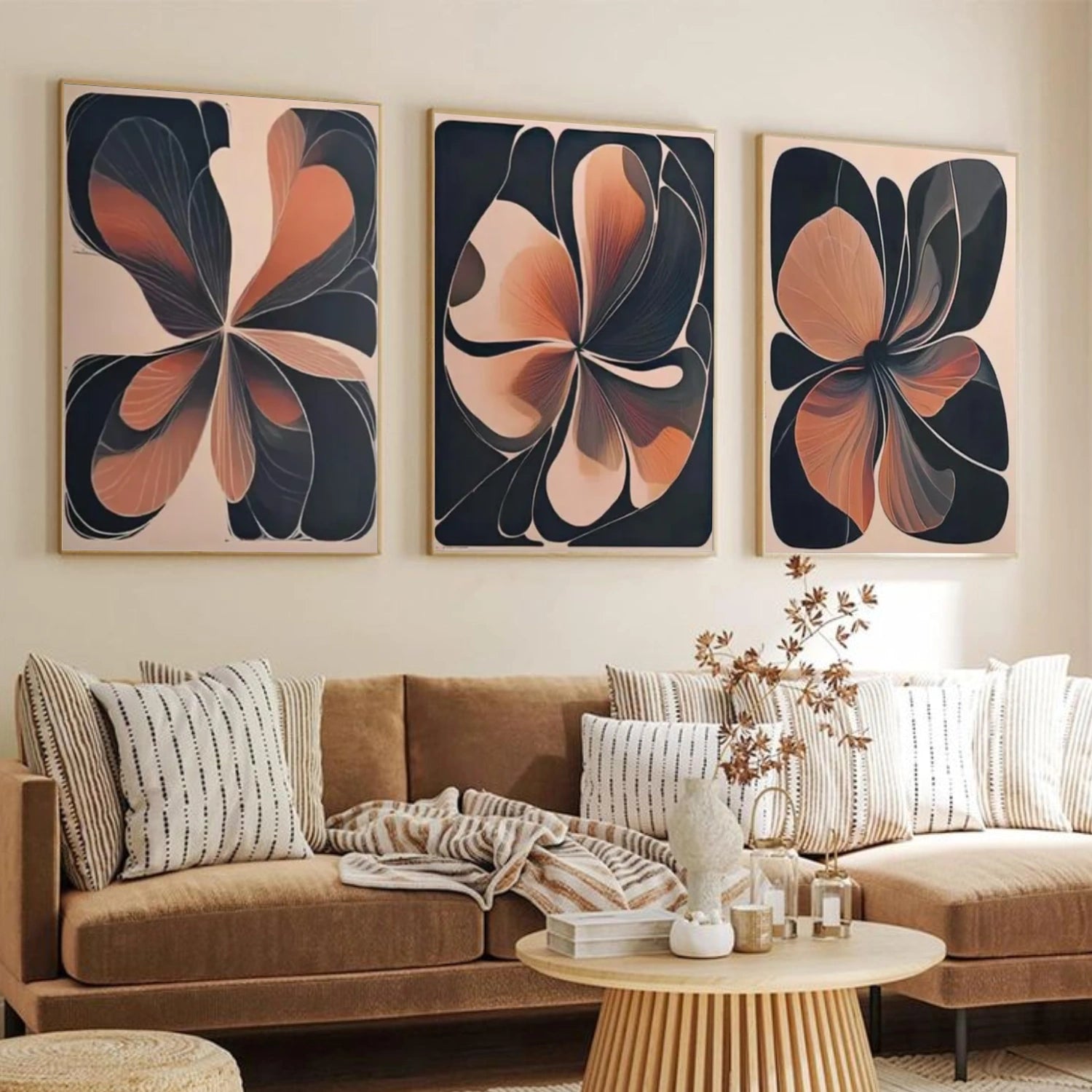 Flower & Tree Abstract Wall Art Set of 3 #ML153