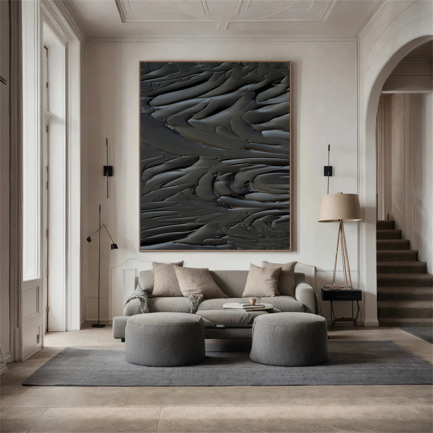Black Minimalistic Textured Art #MM237