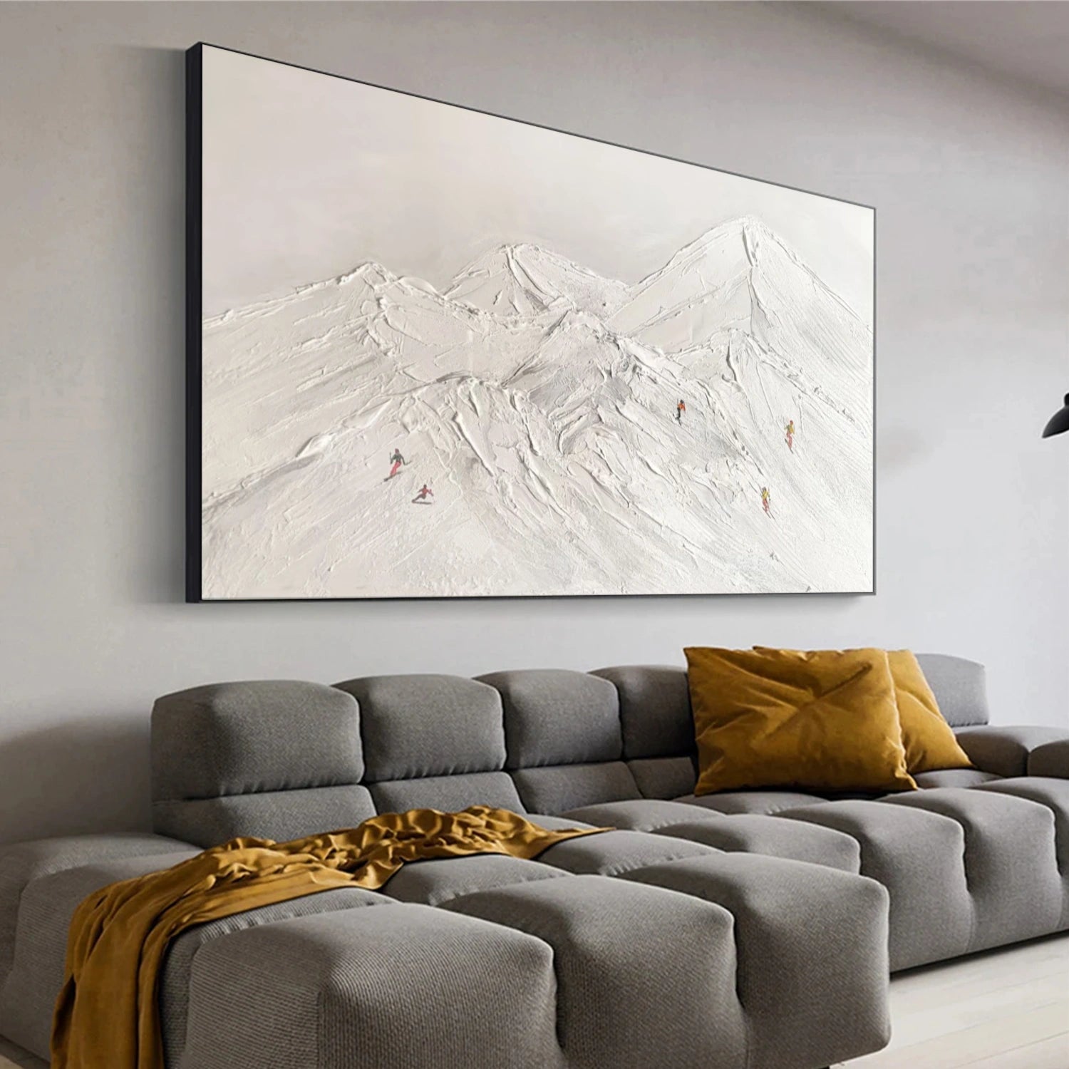 Skiing Sport Textured Wall Art #SA046