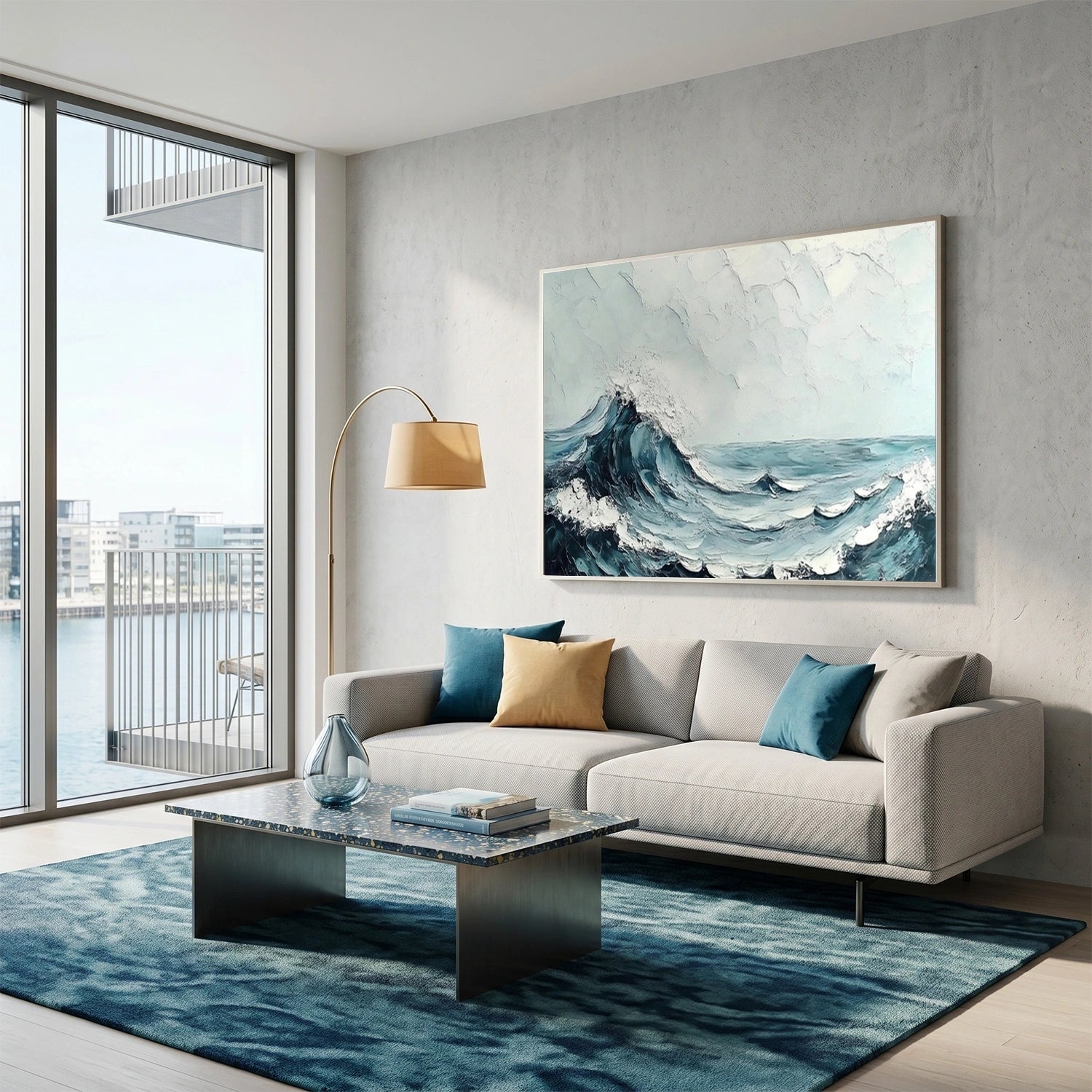 Sea & Sky Abstract Textured Wall Art #MS310
