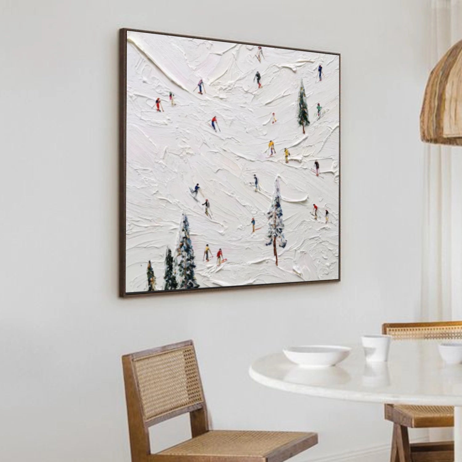 Skiing Sport Textured Wall Art #SA038