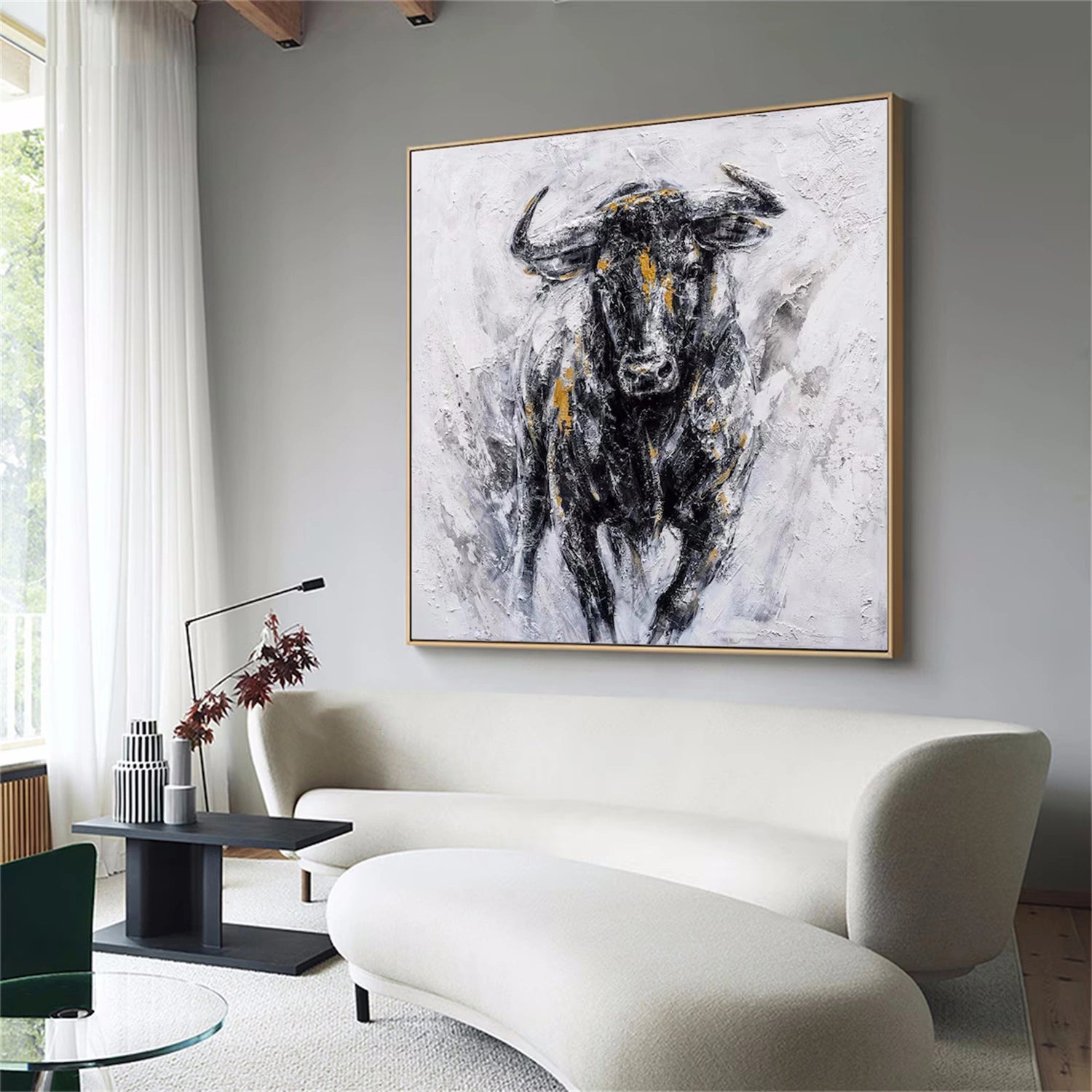 Black and White Abstract Animal Wall Art #AL053