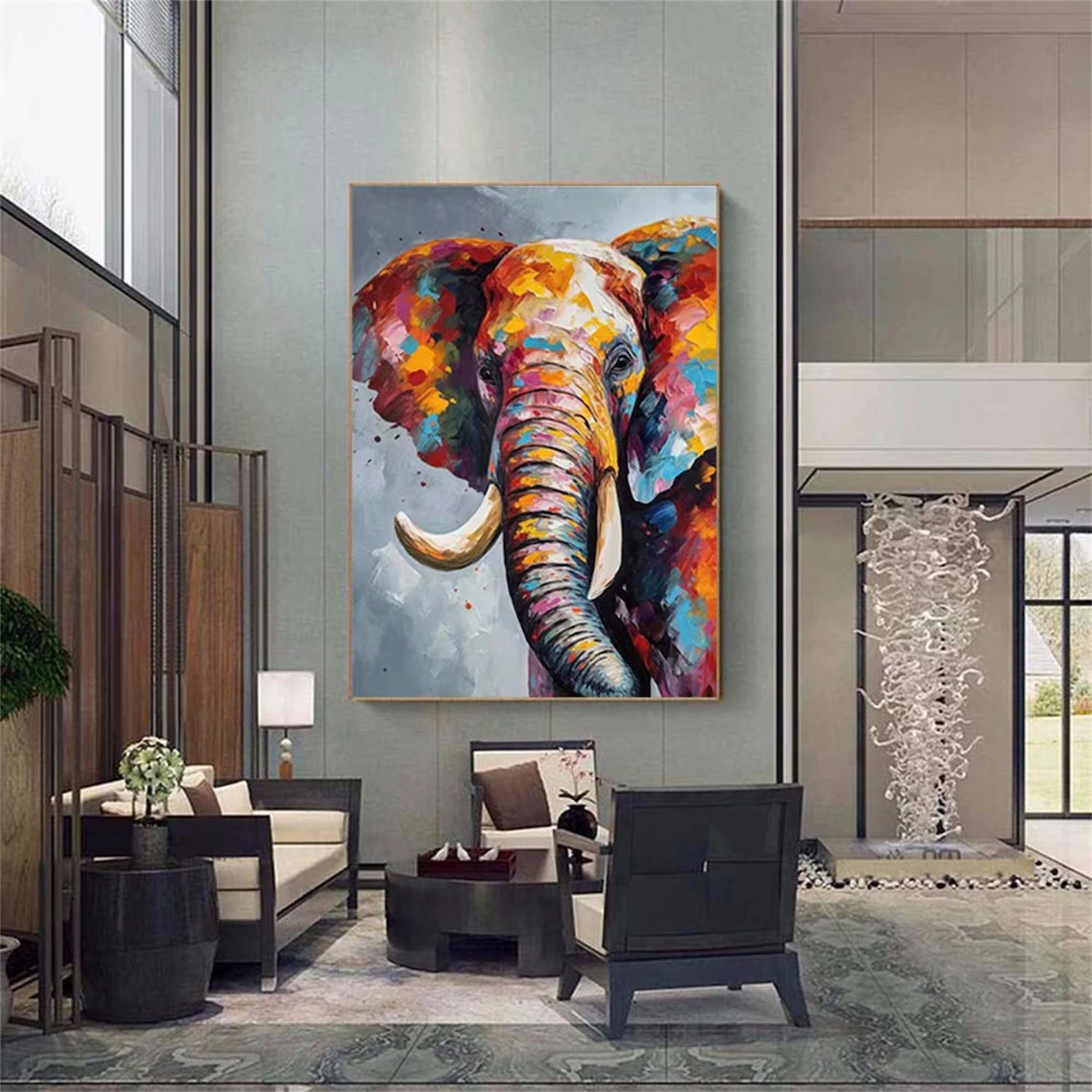 Colorful Abstract Animal Wall Art #AL092