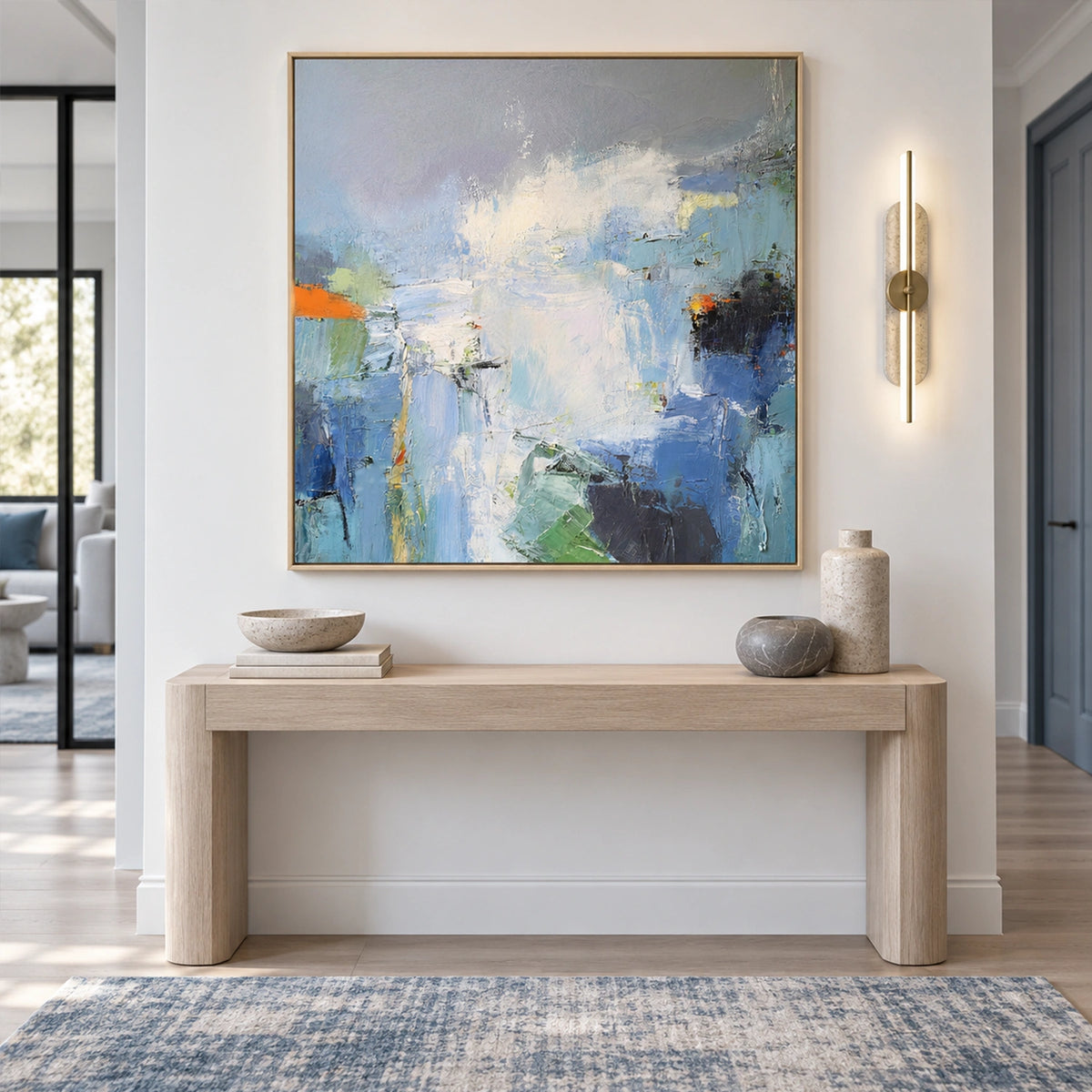 Blue Abstract Canvas Art #WS1150