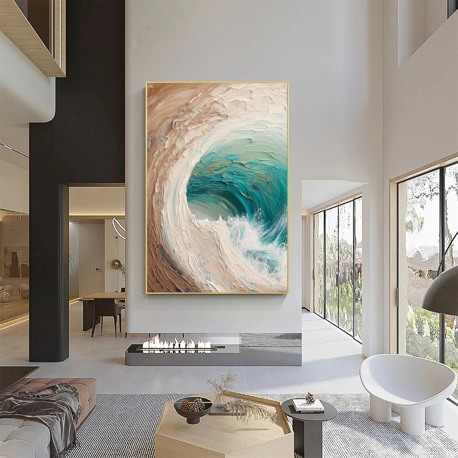 Sea & Sky Abstract Textured Wall Art #MS125