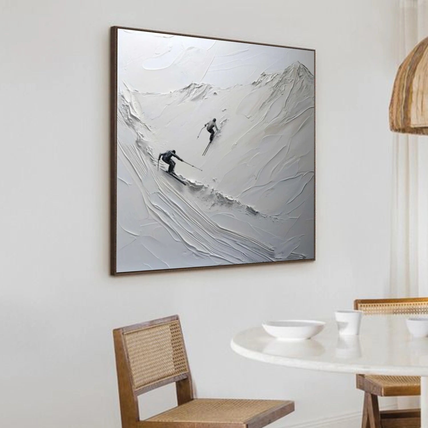 Skiing Sport Textured Wall Art #SA062