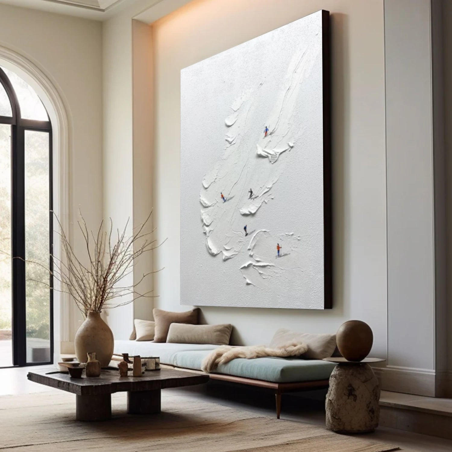 Skiing Sport Textured Wall Art #SA057