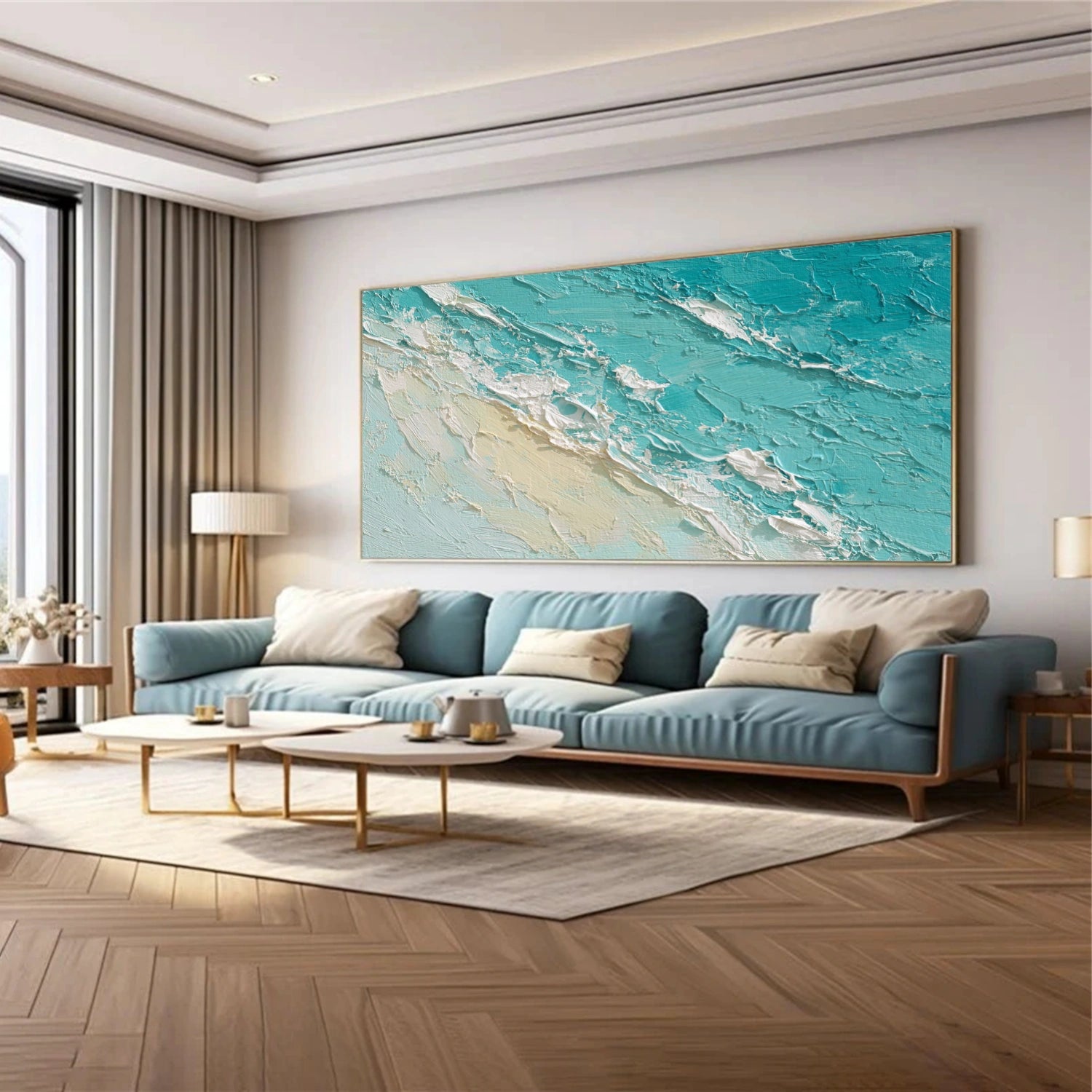 Sea & Sky Abstract Textured Wall Art #MS153