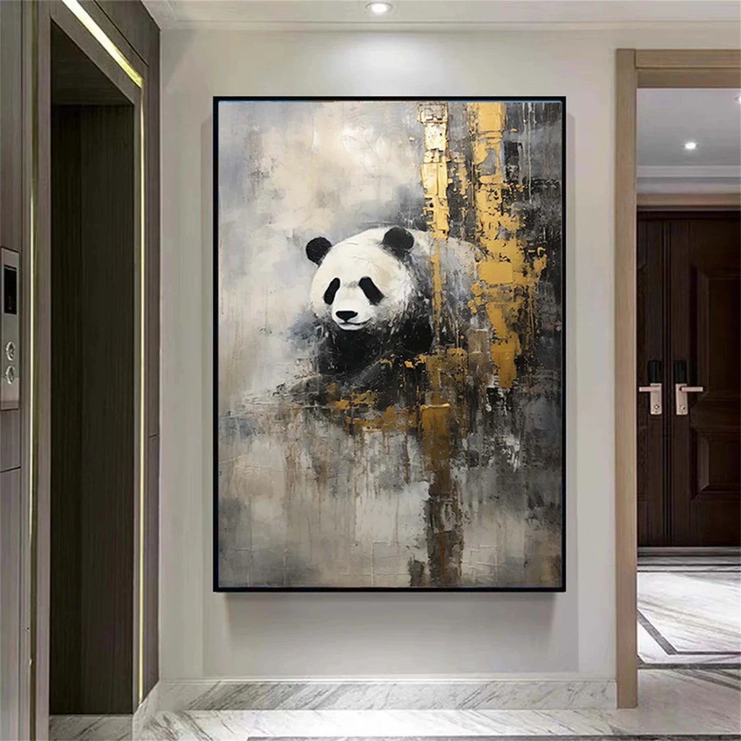 Black and White Abstract Animal Wall Art #AL065