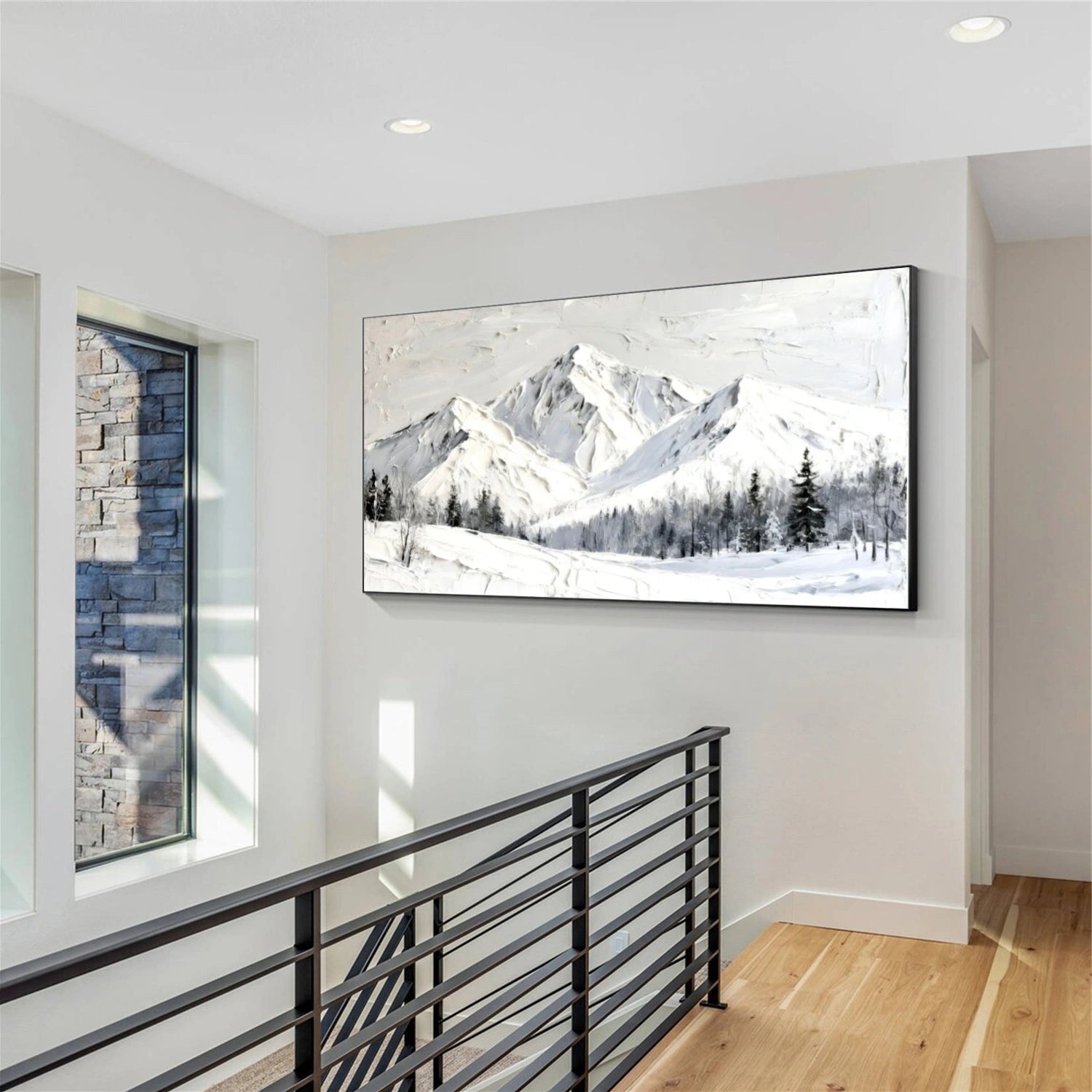 Abstract Mountain Textured Canvas Art #MM281