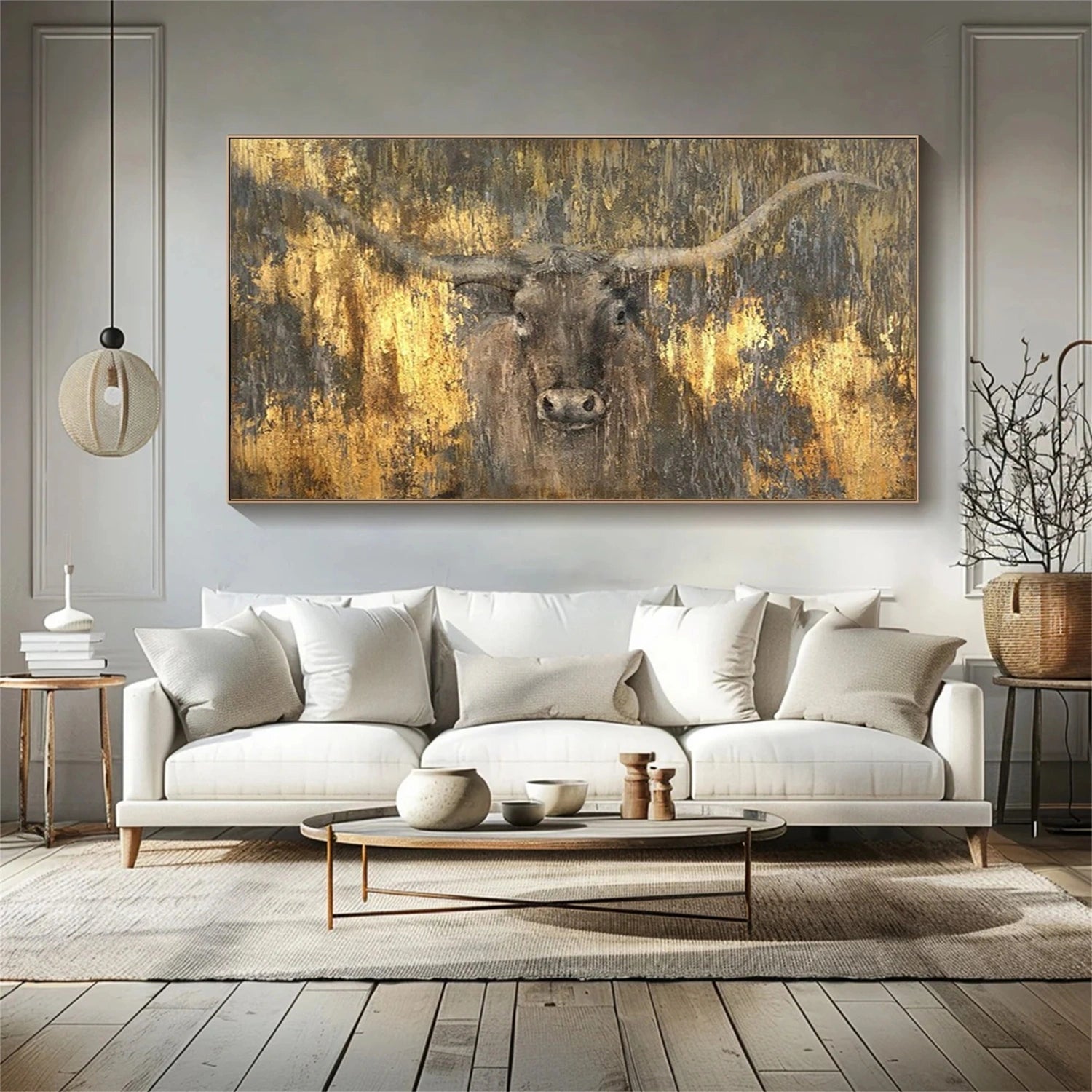 Gold and Brown Abstract Animal Wall Art #AL081