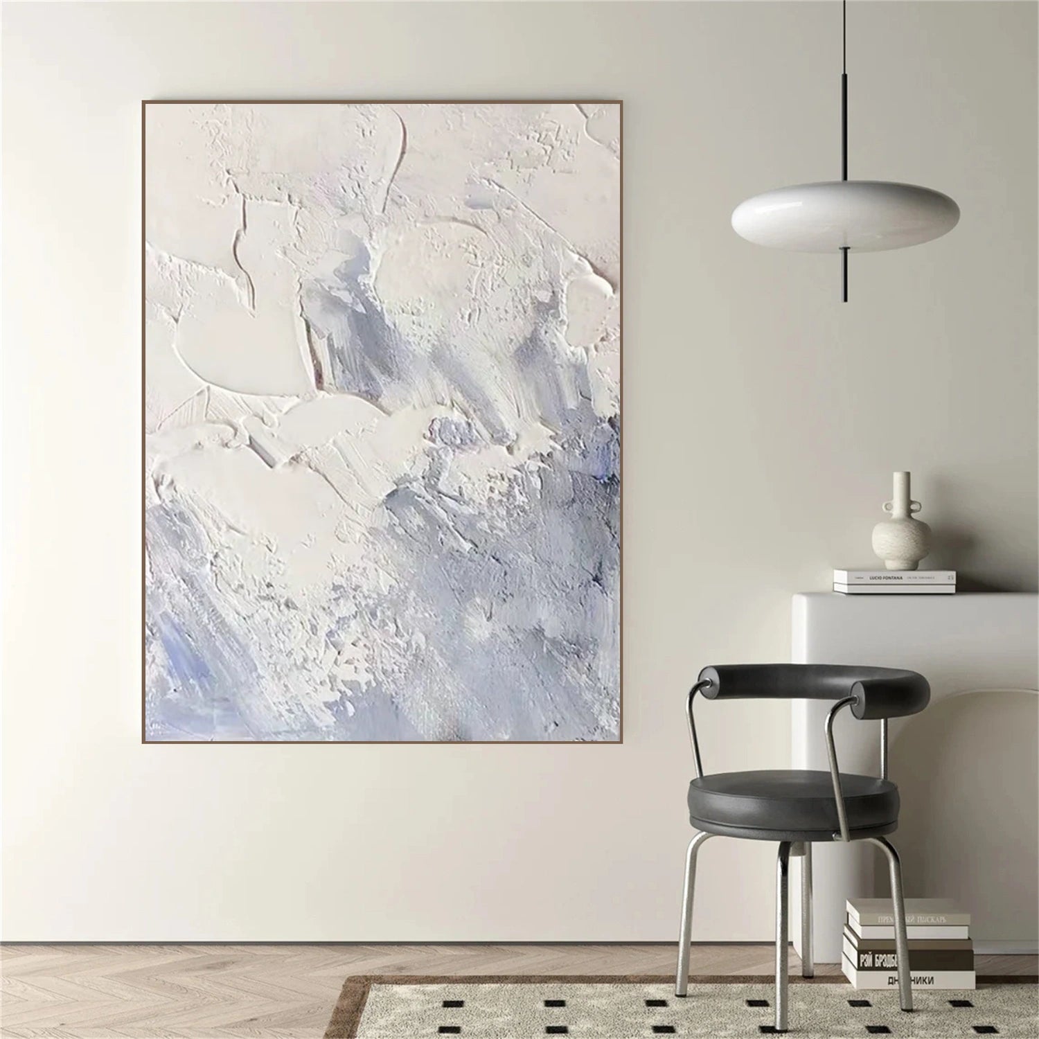 White Minimalistic Textured Art #MM240